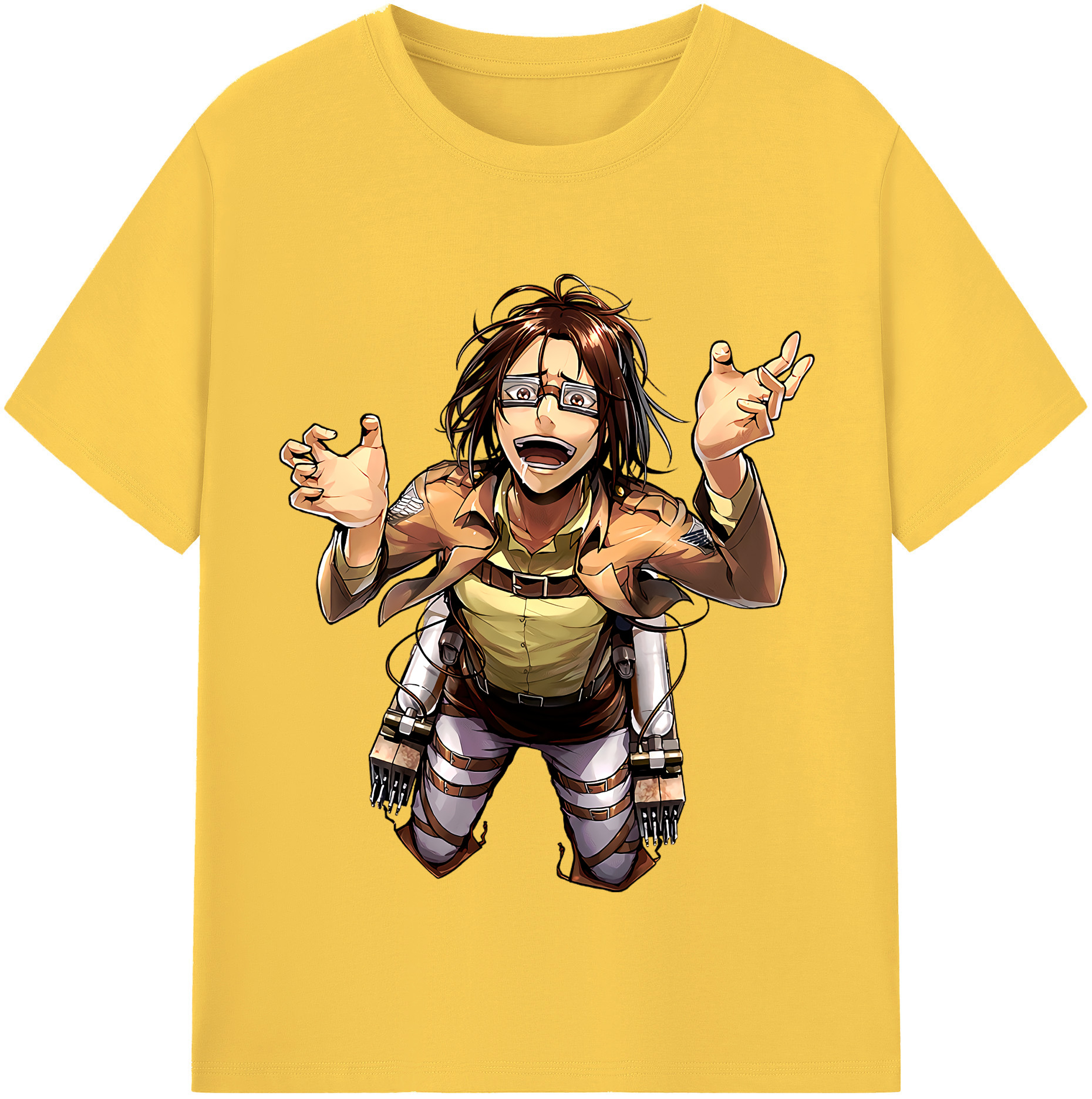 （画像用） 進撃の巨人 ハンジ·ゾエ Attack on Titan Hanji Zoe 綿100％半袖Tシャツ（フロントプリント）