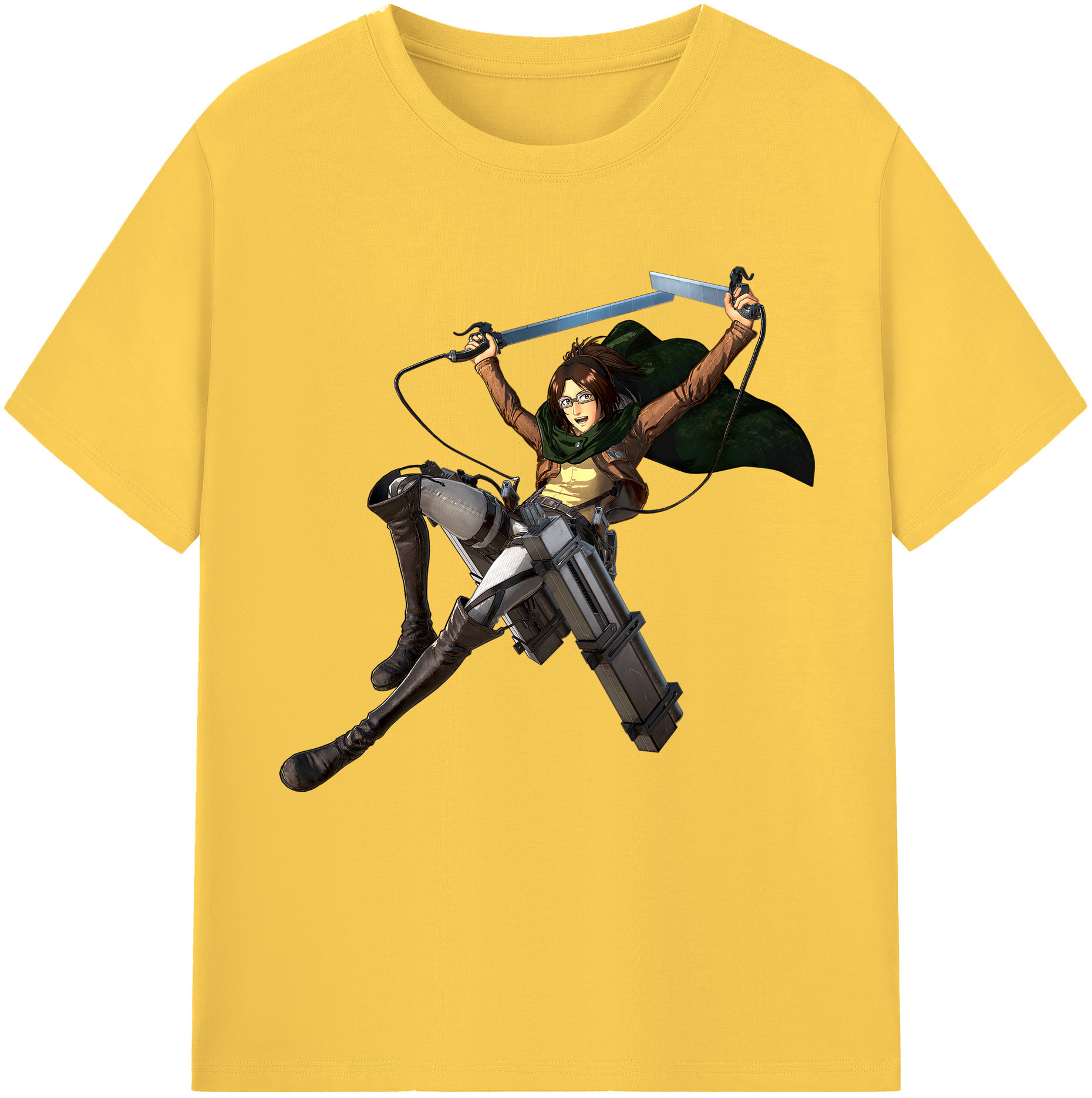 （画像用） 進撃の巨人 ハンジ·ゾエ Attack on Titan Hanji Zoe 綿100％半袖Tシャツ（フロントプリント）