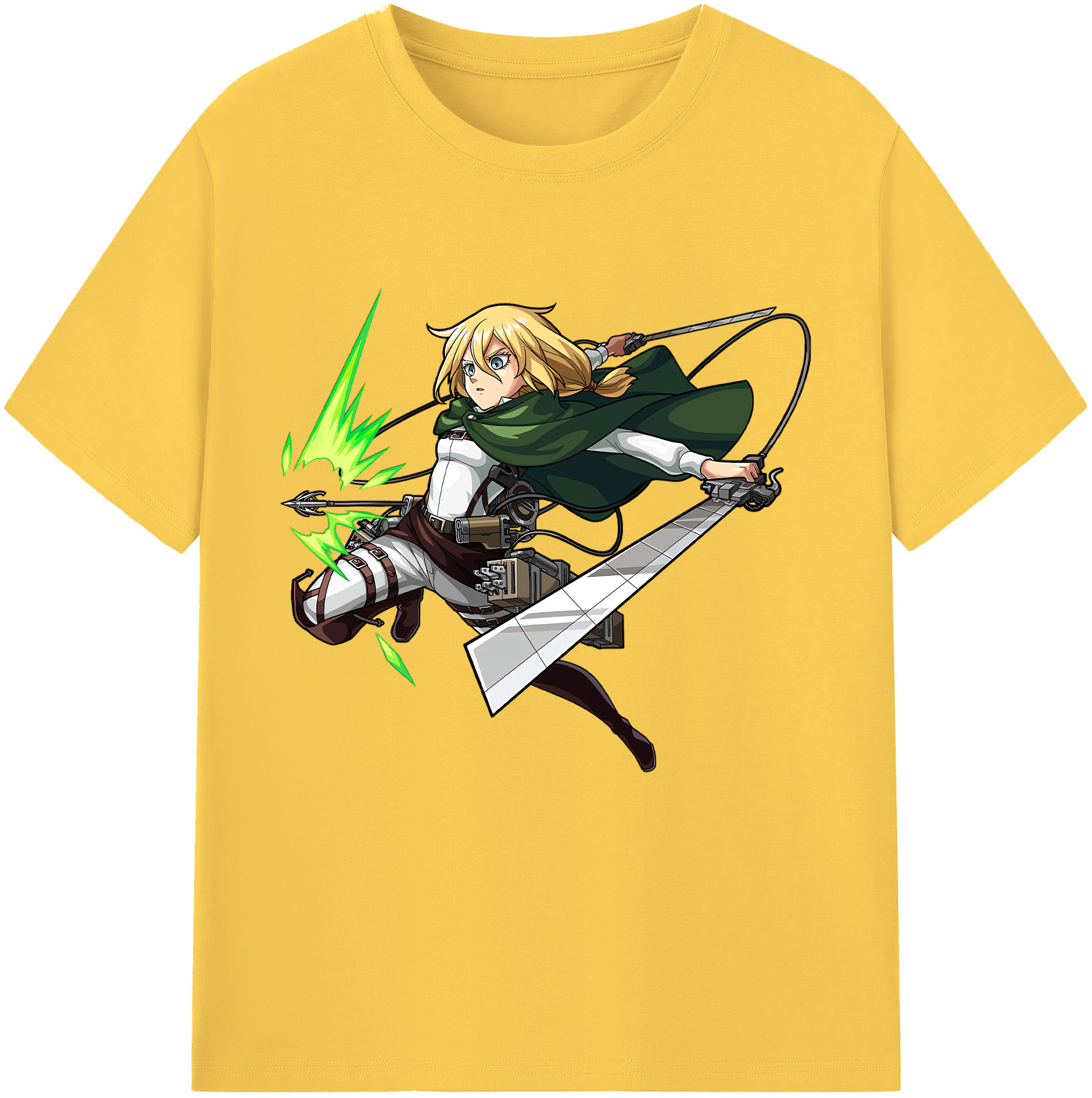 （画像用） 進撃の巨人 クリスタ·レンズ Attack on Titan Christa Lenz 綿100％半袖Tシャツ（フロントプリント）