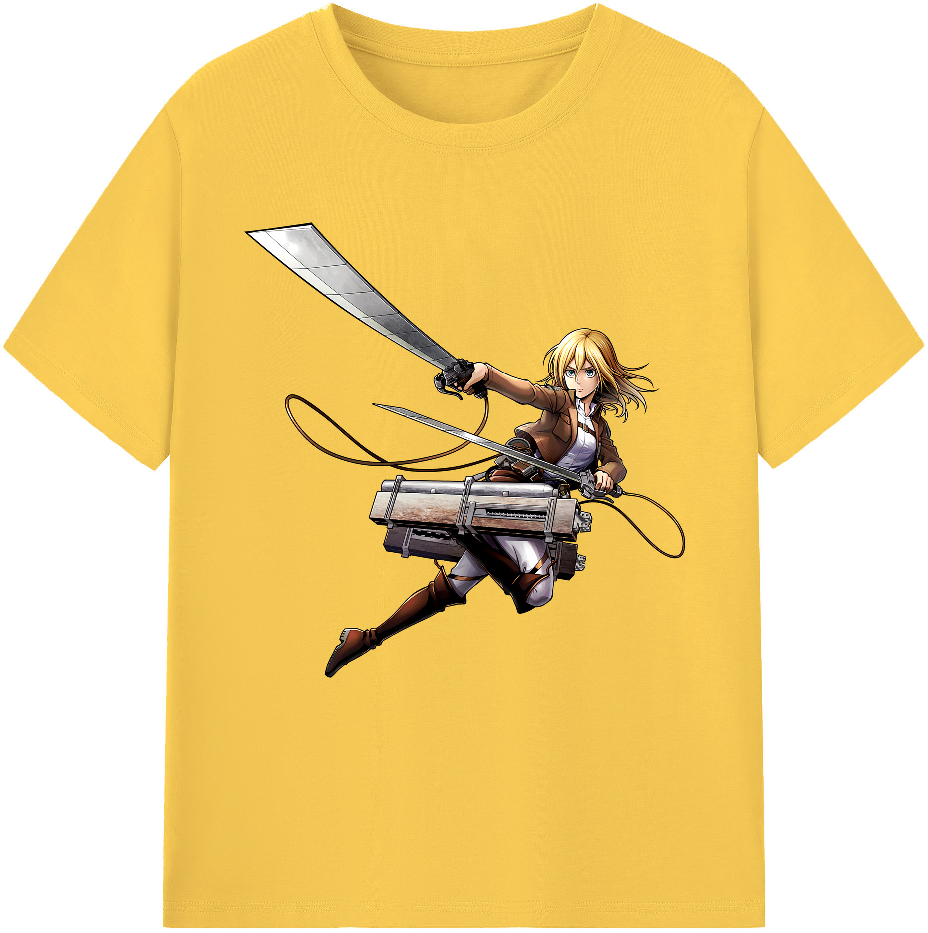 （画像用） 進撃の巨人 クリスタ·レンズ Attack on Titan Christa Lenz 綿100％半袖Tシャツ（フロントプリント）