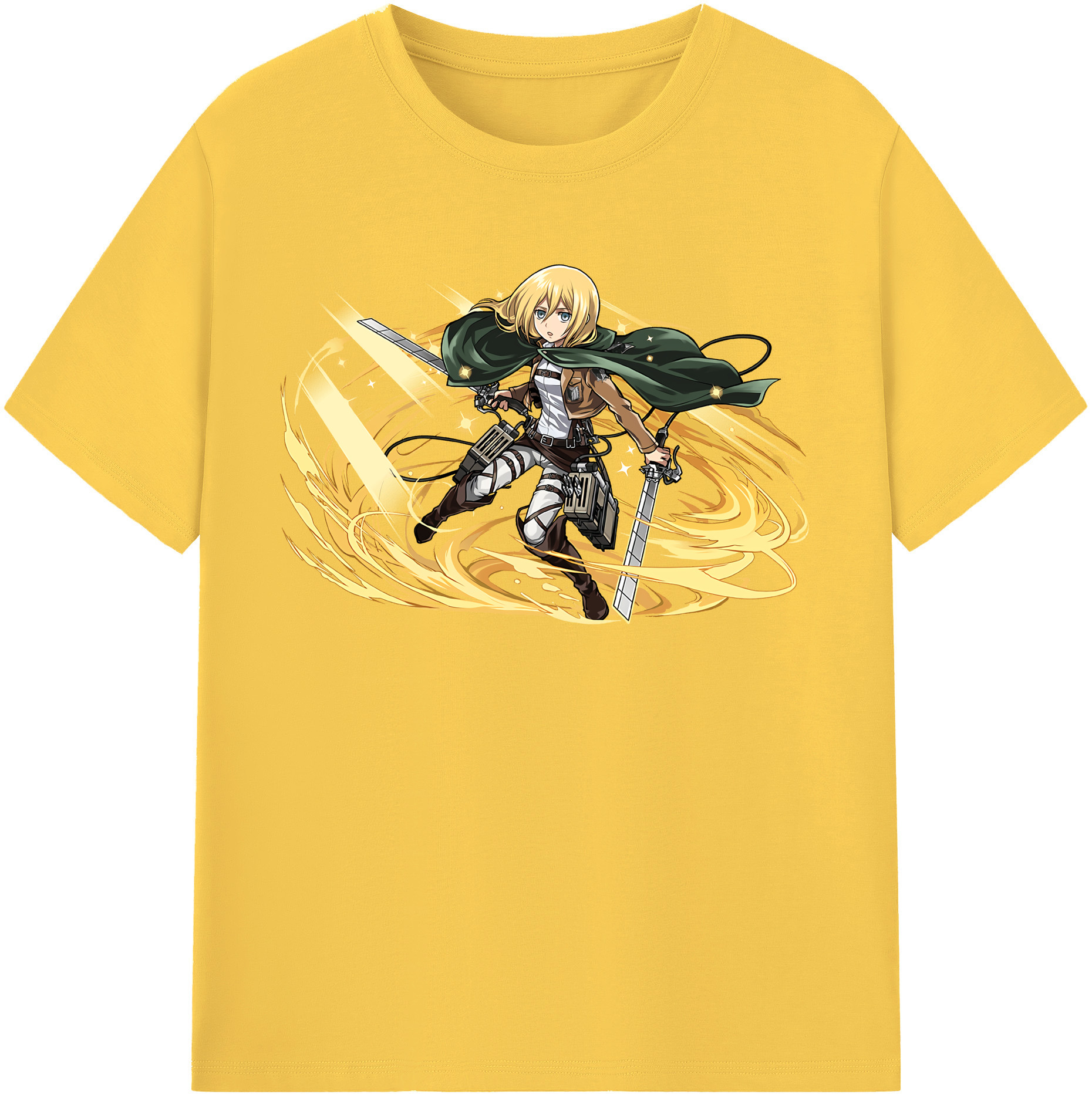 （画像用） 進撃の巨人 クリスタ·レンズ Attack on Titan Christa Lenz 綿100％半袖Tシャツ（フロントプリント）