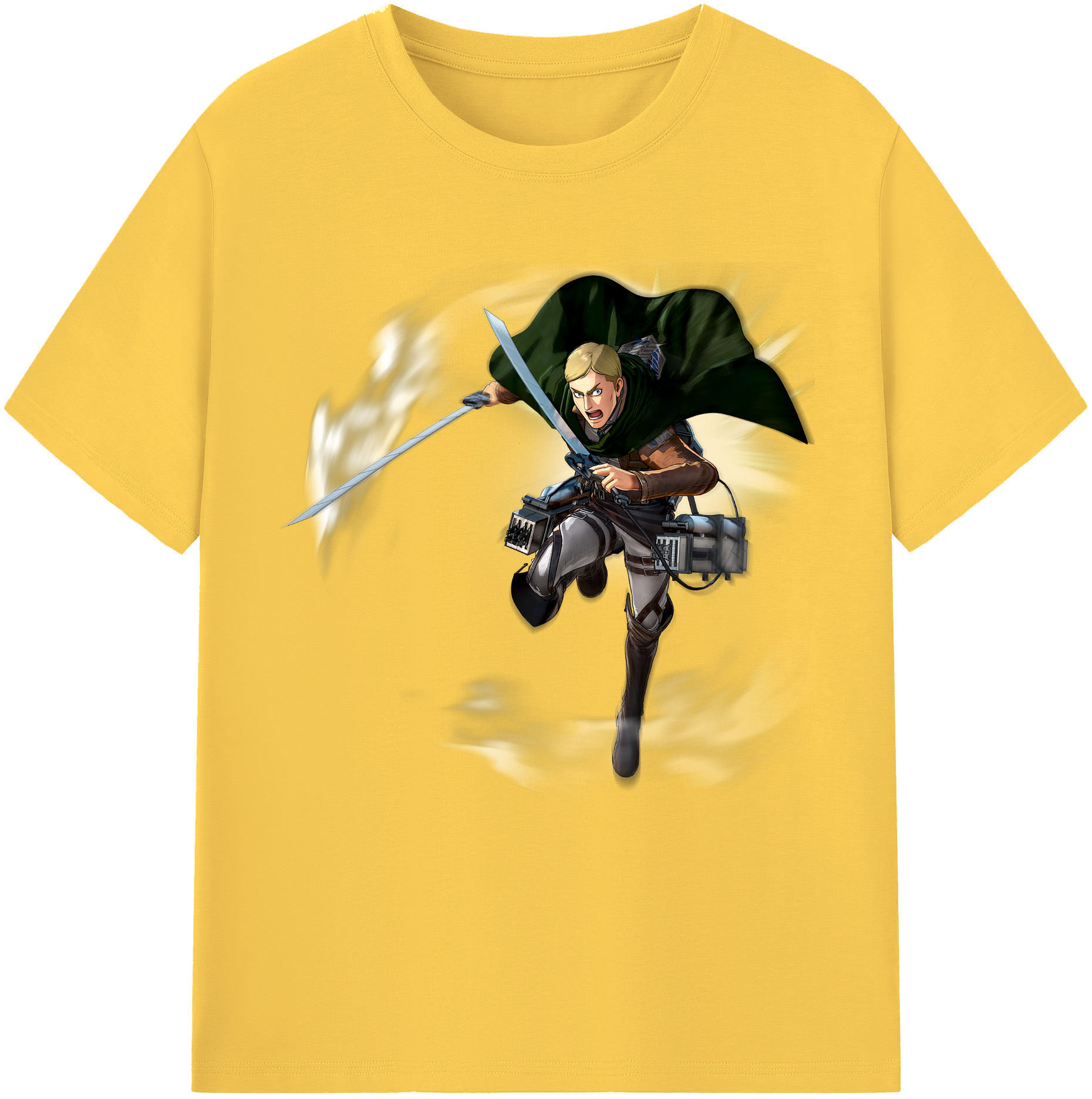 （画像用） 進撃の巨人 エルヴィン・スミス Attack on Titan Erwin Smith 綿100％半袖Tシャツ（フロントプリント）