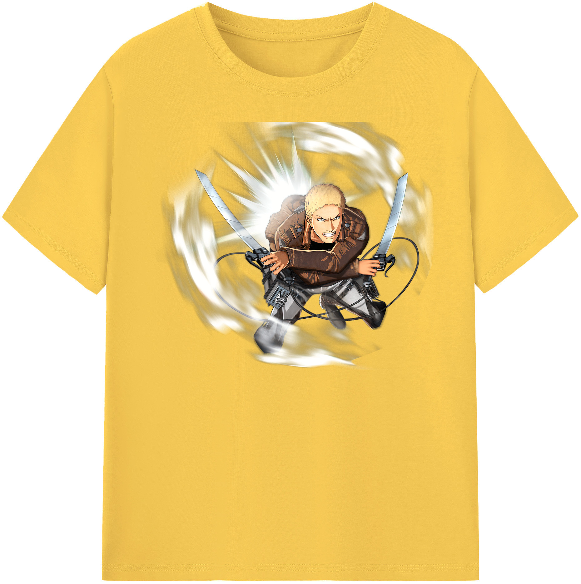 （画像用） 進撃の巨人 ライナー・ブラウン Attack on Titan Reiner Braun 綿100％半袖Tシャツ（フロントプリント）