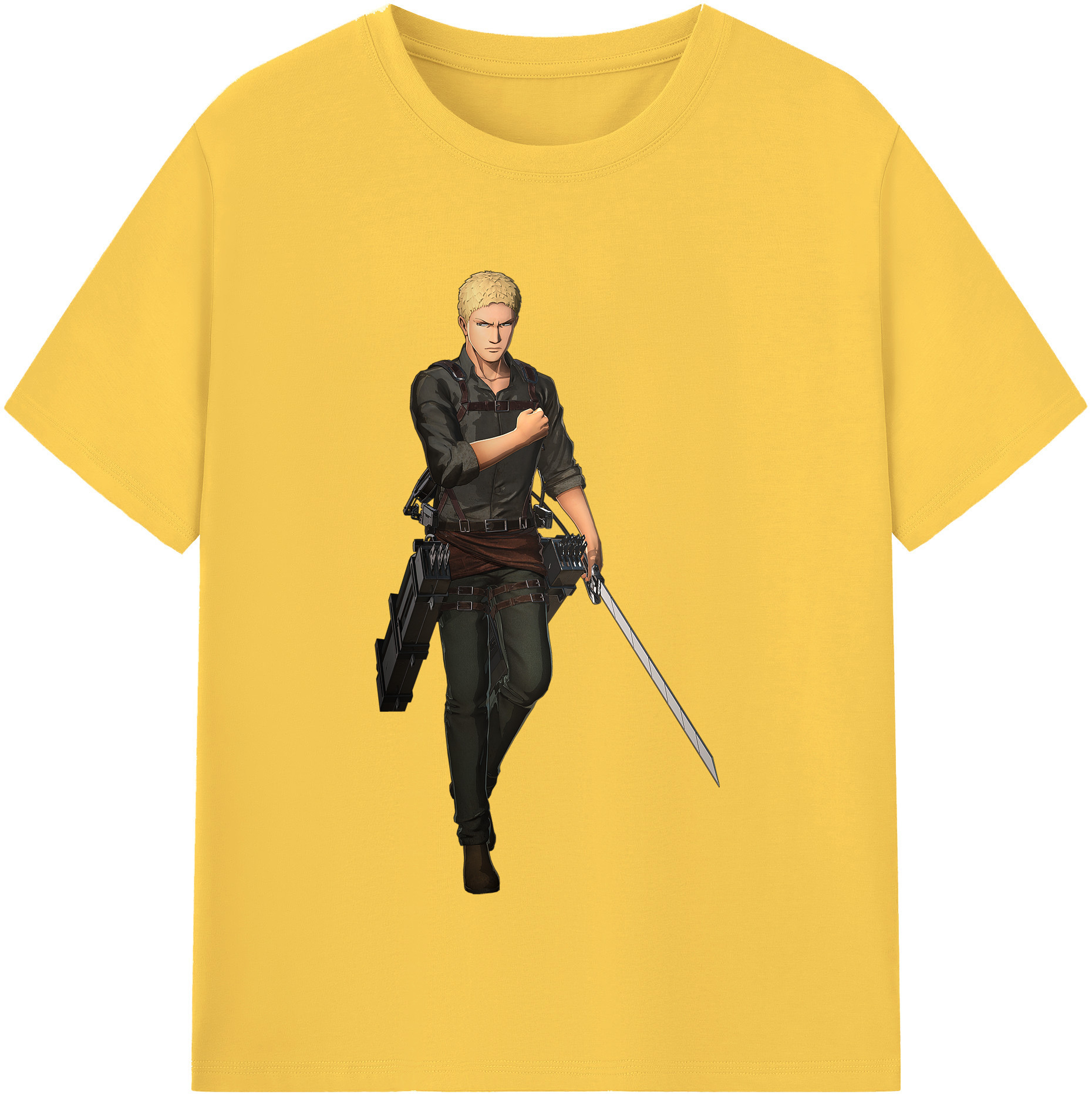 （画像用） 進撃の巨人 ライナー・ブラウン Attack on Titan Reiner Braun 綿100％半袖Tシャツ（フロントプリント）