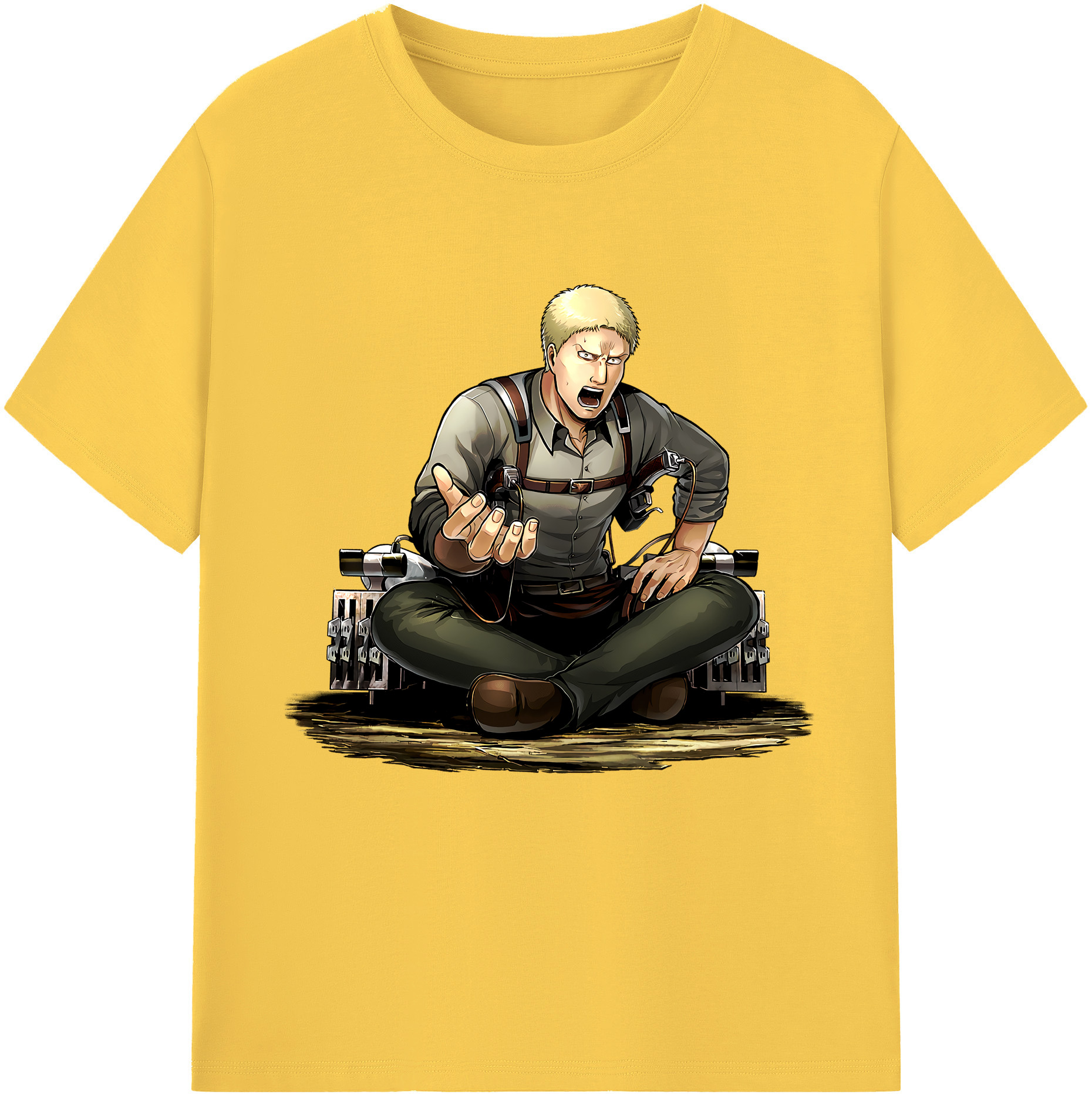（画像用） 進撃の巨人 ライナー・ブラウン Attack on Titan Reiner Braun 綿100％半袖Tシャツ（フロントプリント）
