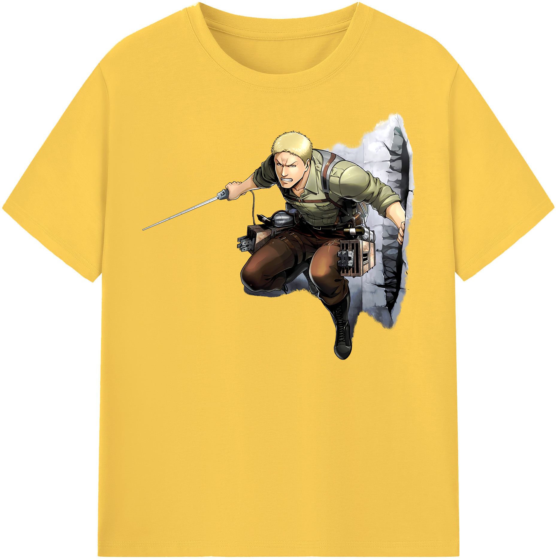（画像用） 進撃の巨人 ライナー・ブラウン Attack on Titan Reiner Braun 綿100％半袖Tシャツ（フロントプリント）
