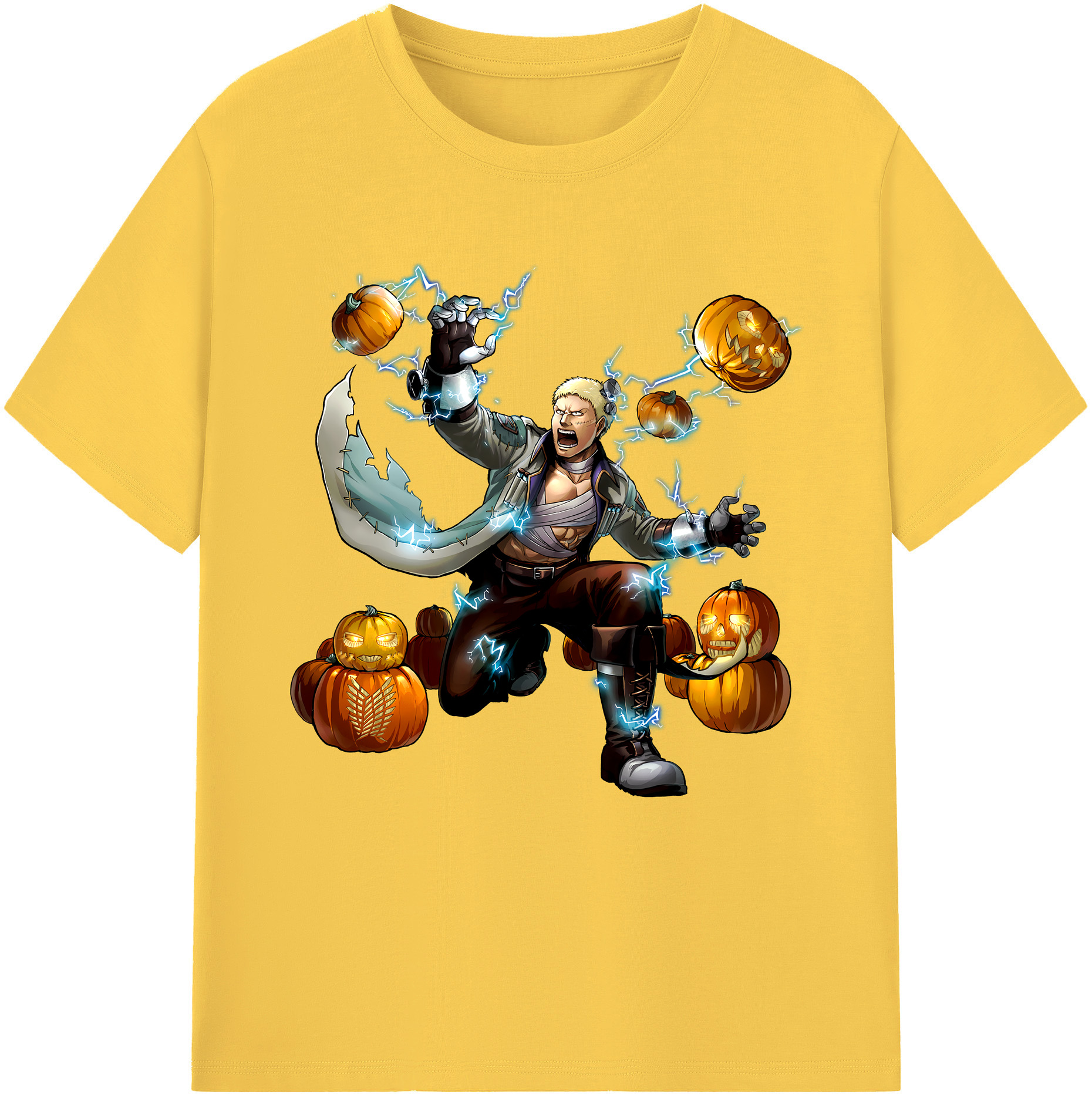 （画像用） 進撃の巨人 ライナー・ブラウン Attack on Titan Reiner Braun 綿100％半袖Tシャツ（フロントプリント）