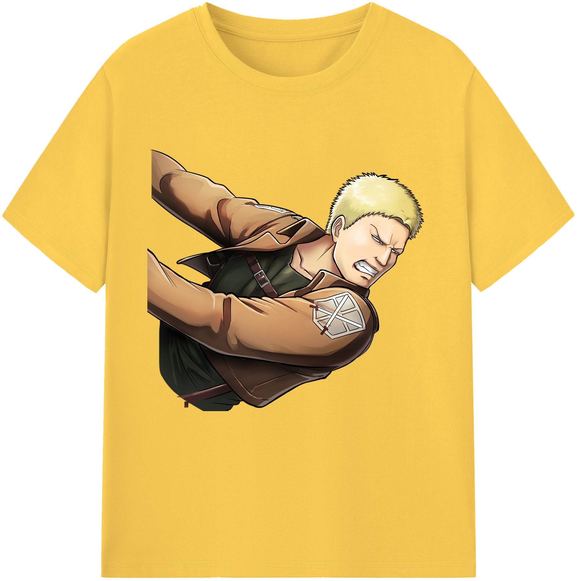 （画像用） 進撃の巨人 ライナー・ブラウン Attack on Titan Reiner Braun 綿100％半袖Tシャツ（フロントプリント）