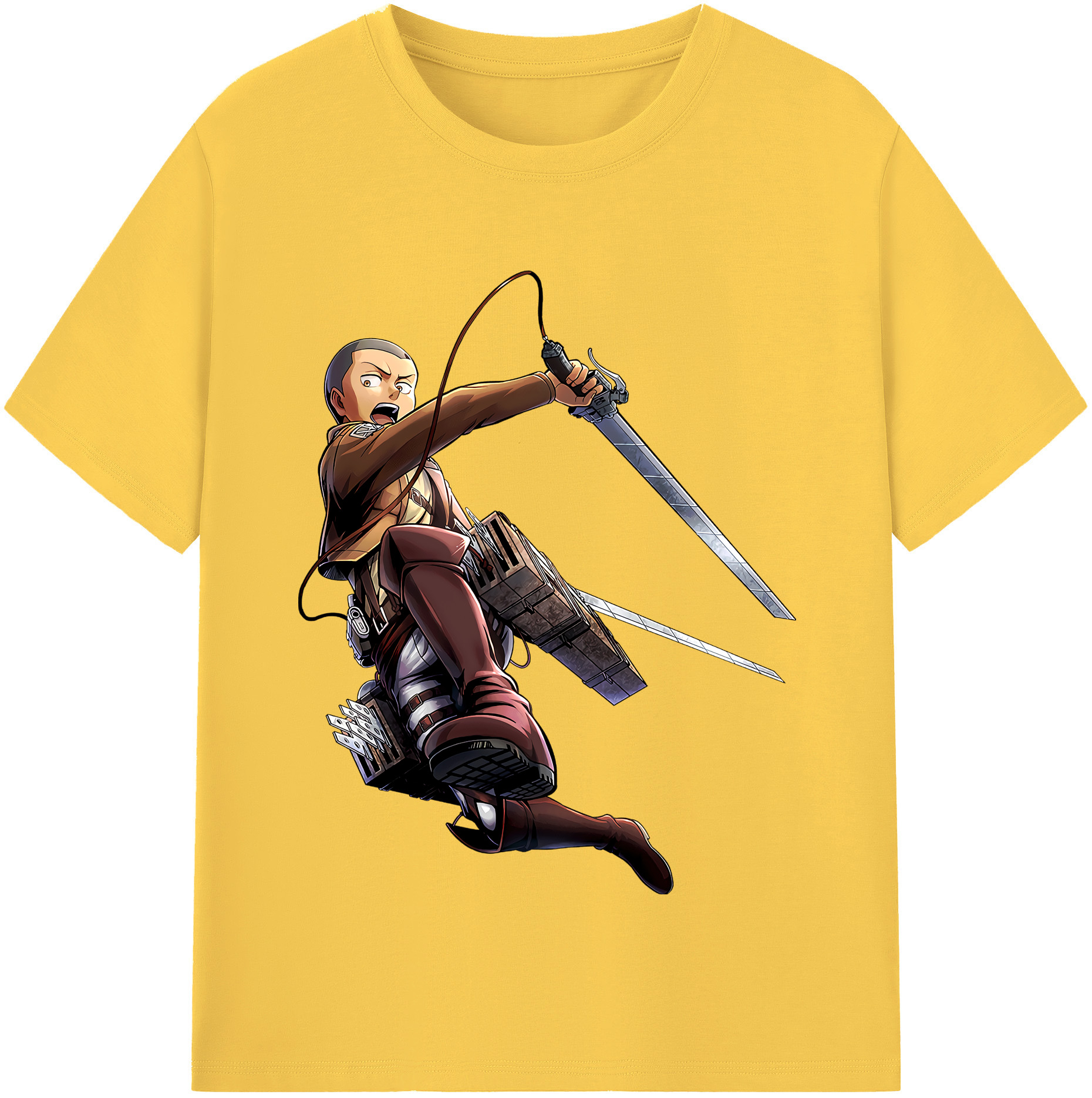 （画像用） 進撃の巨人 コニー·スプリンガー Attack on Titan Connie Springer 綿100％半袖Tシャツ（フロントプリント）