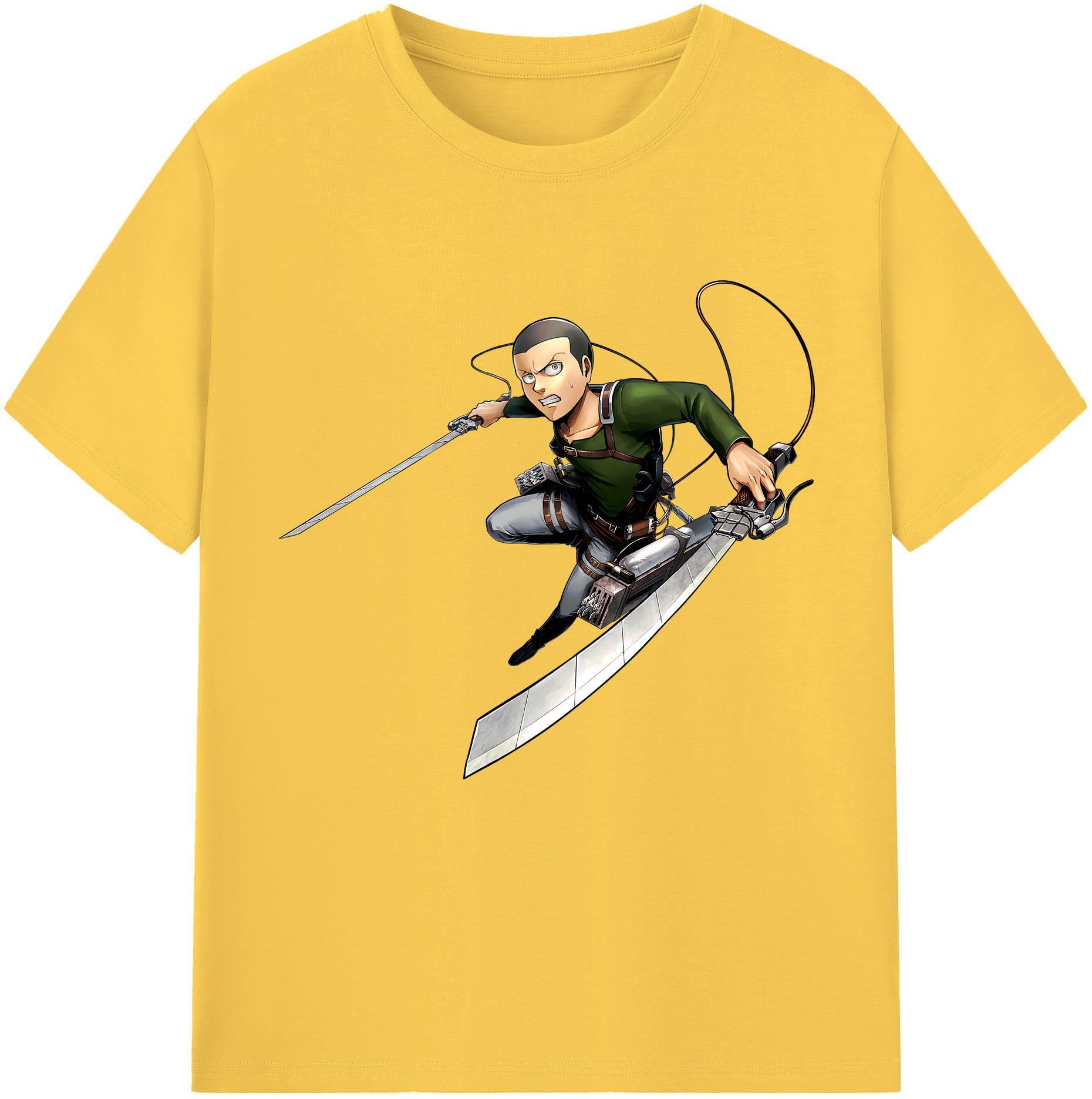 （画像用） 進撃の巨人 コニー·スプリンガー Attack on Titan Connie Springer 綿100％半袖Tシャツ（フロントプリント）