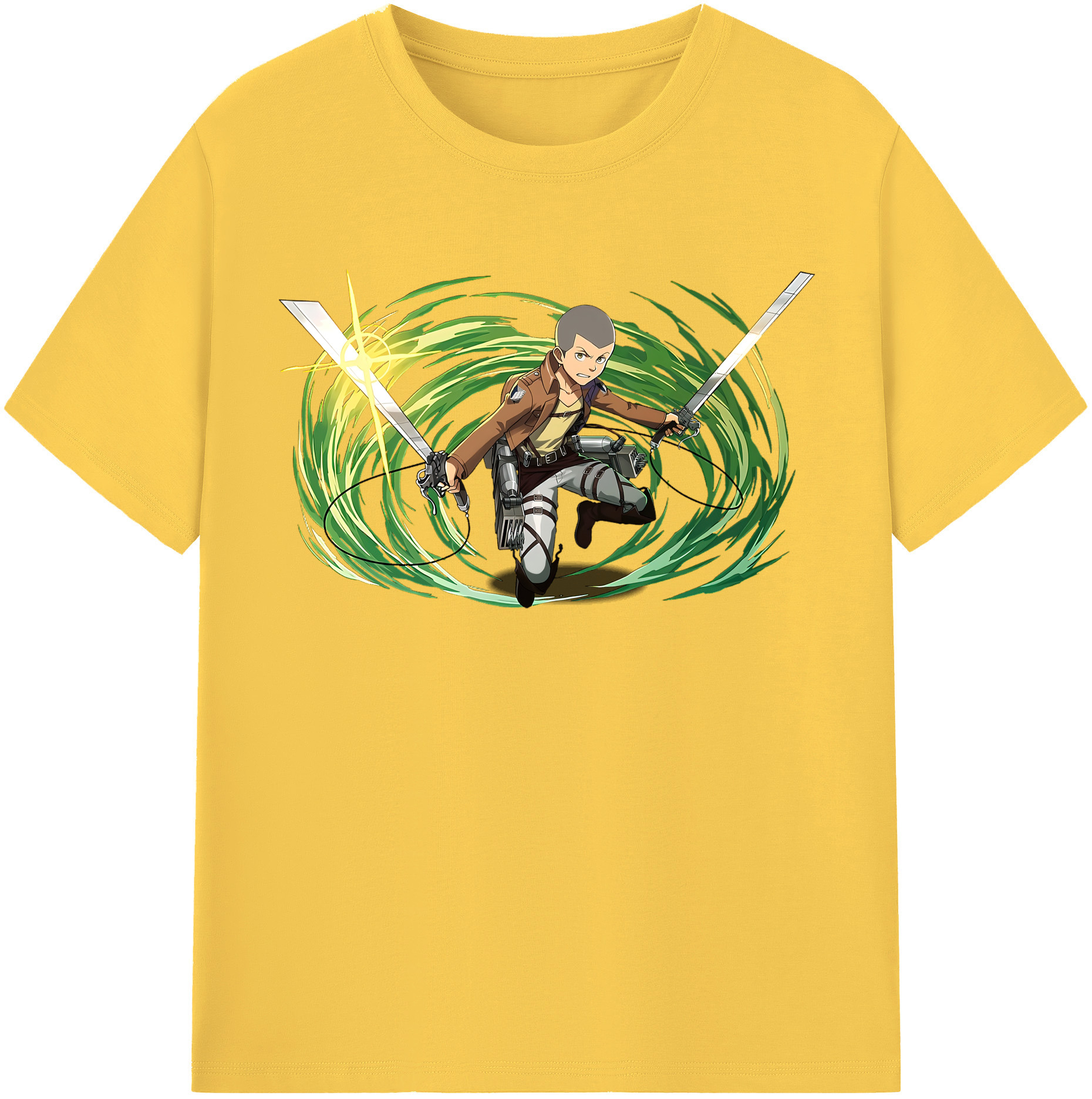 （画像用） 進撃の巨人 コニー·スプリンガー Attack on Titan Connie Springer 綿100％半袖Tシャツ（フロントプリント）
