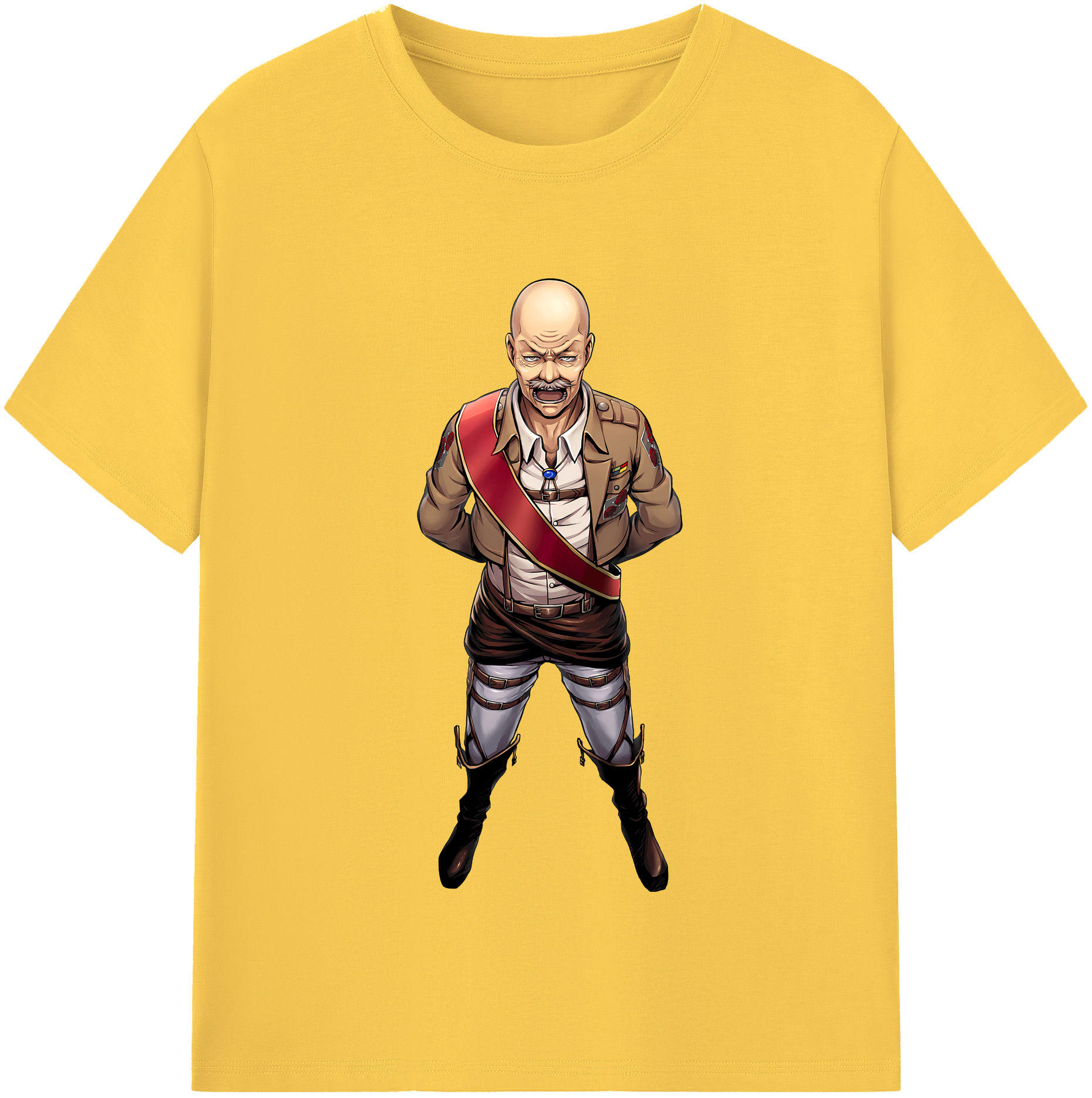 （画像用） 進撃の巨人 ドット·ピクシス Attack on Titan Dot Pixis 綿100％半袖Tシャツ（フロントプリント）
