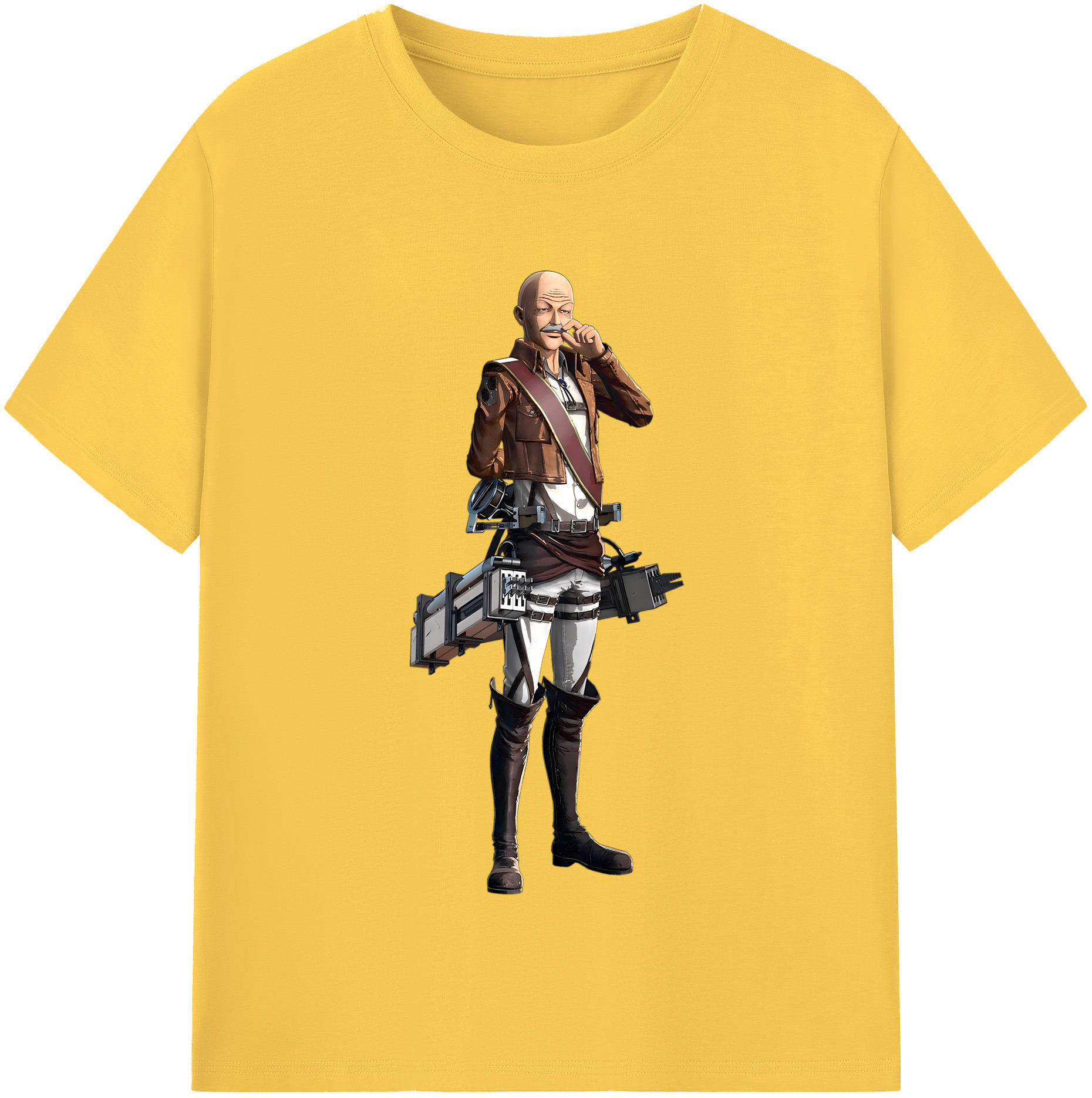 （画像用） 進撃の巨人 ドット·ピクシス Attack on Titan Dot Pixis 綿100％半袖Tシャツ（フロントプリント）