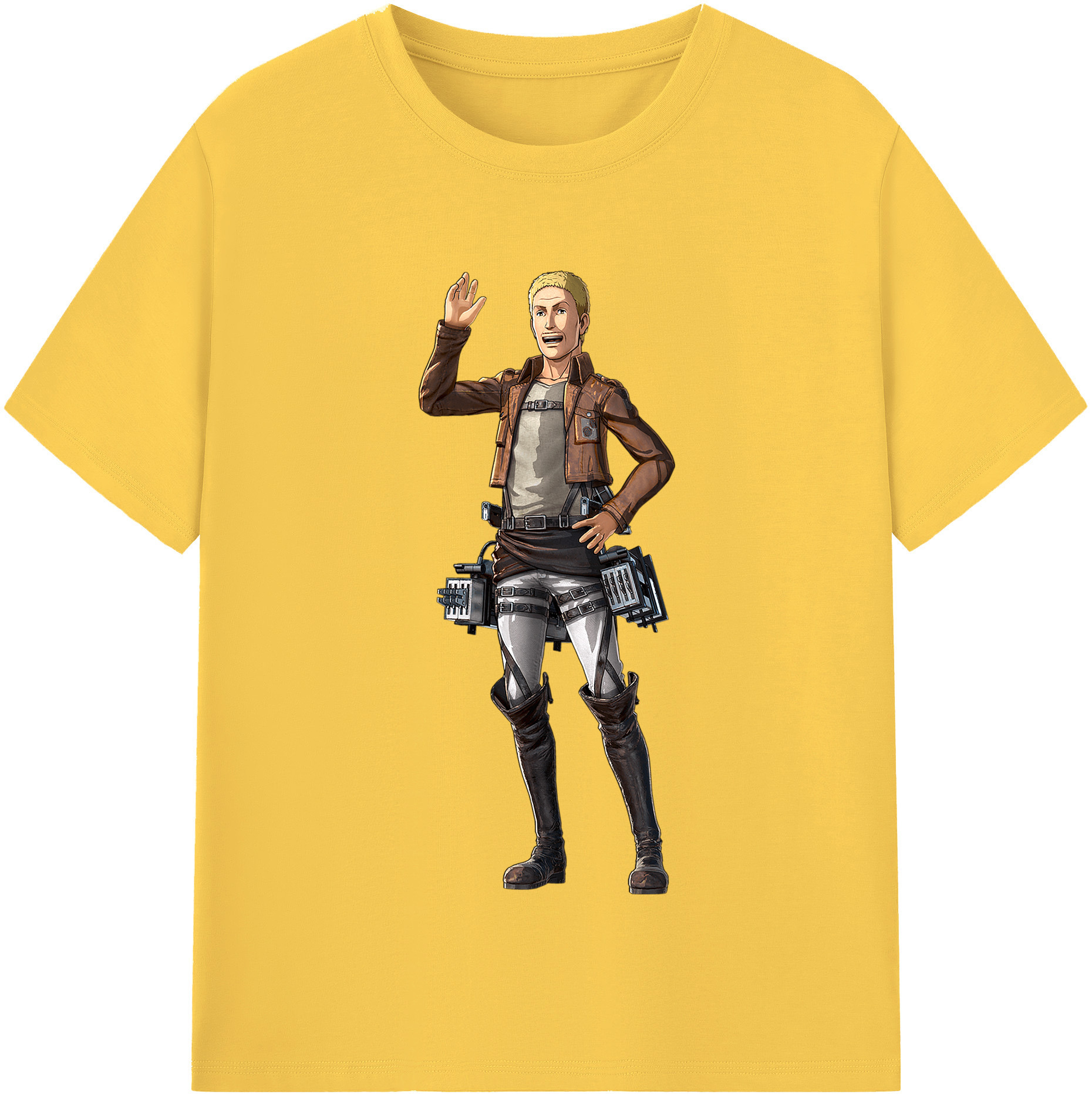 （画像用） 進撃の巨人 ハンネス Attack on Titan Hannes 綿100％半袖Tシャツ（フロントプリント）
