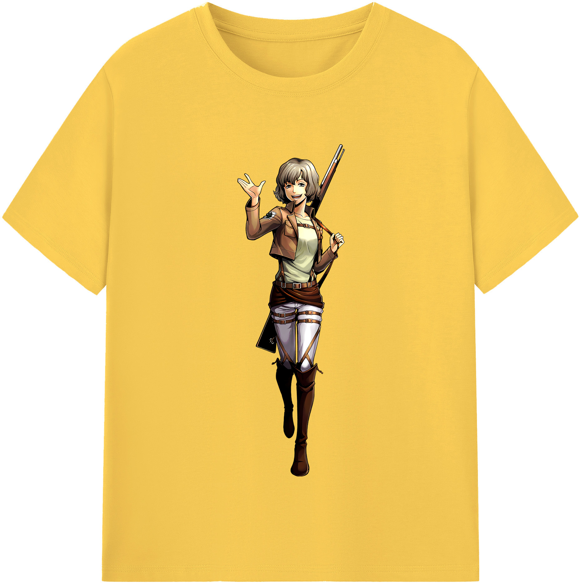 （画像用） 進撃の巨人 ヒツチ Attack on Titan Hitch 綿100％半袖Tシャツ（フロントプリント）