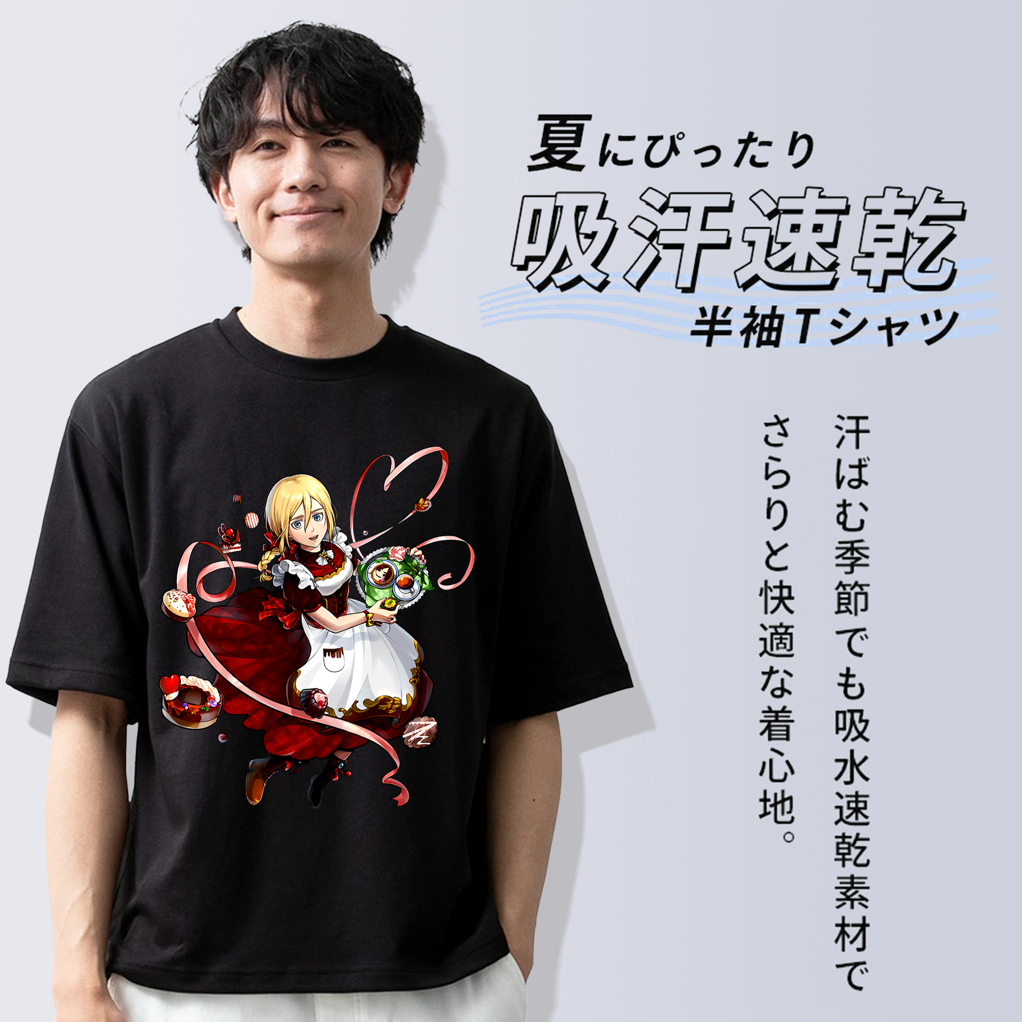 進撃の巨人 クリスタ·レンズ Attack on Titan Christa Lenz 綿100％半袖Tシャツ（フロントプリント）