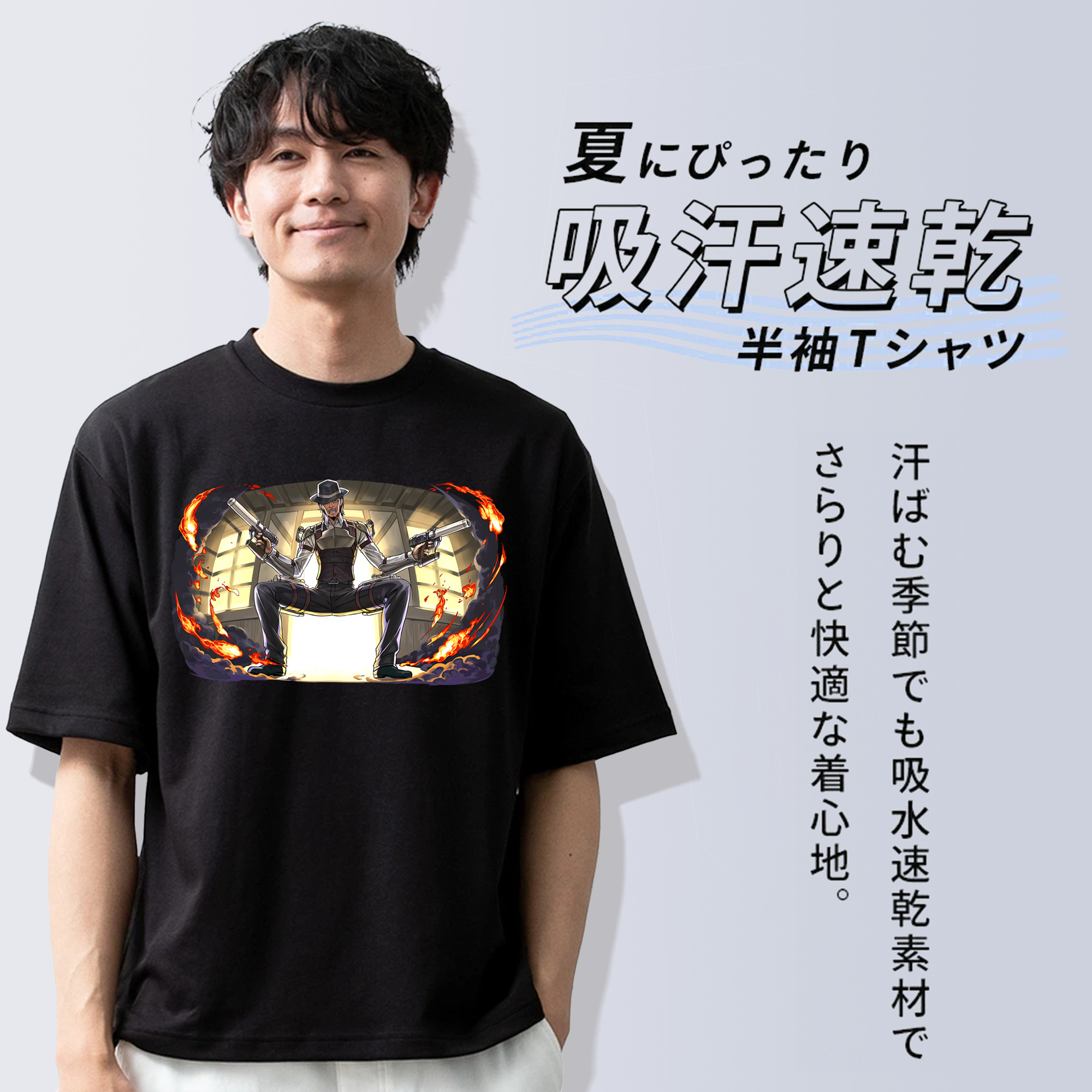 進撃の巨人 ケニー·アッカーマン Attack on Titan Kenny Ackerman 綿100％半袖Tシャツ（フロントプリント）