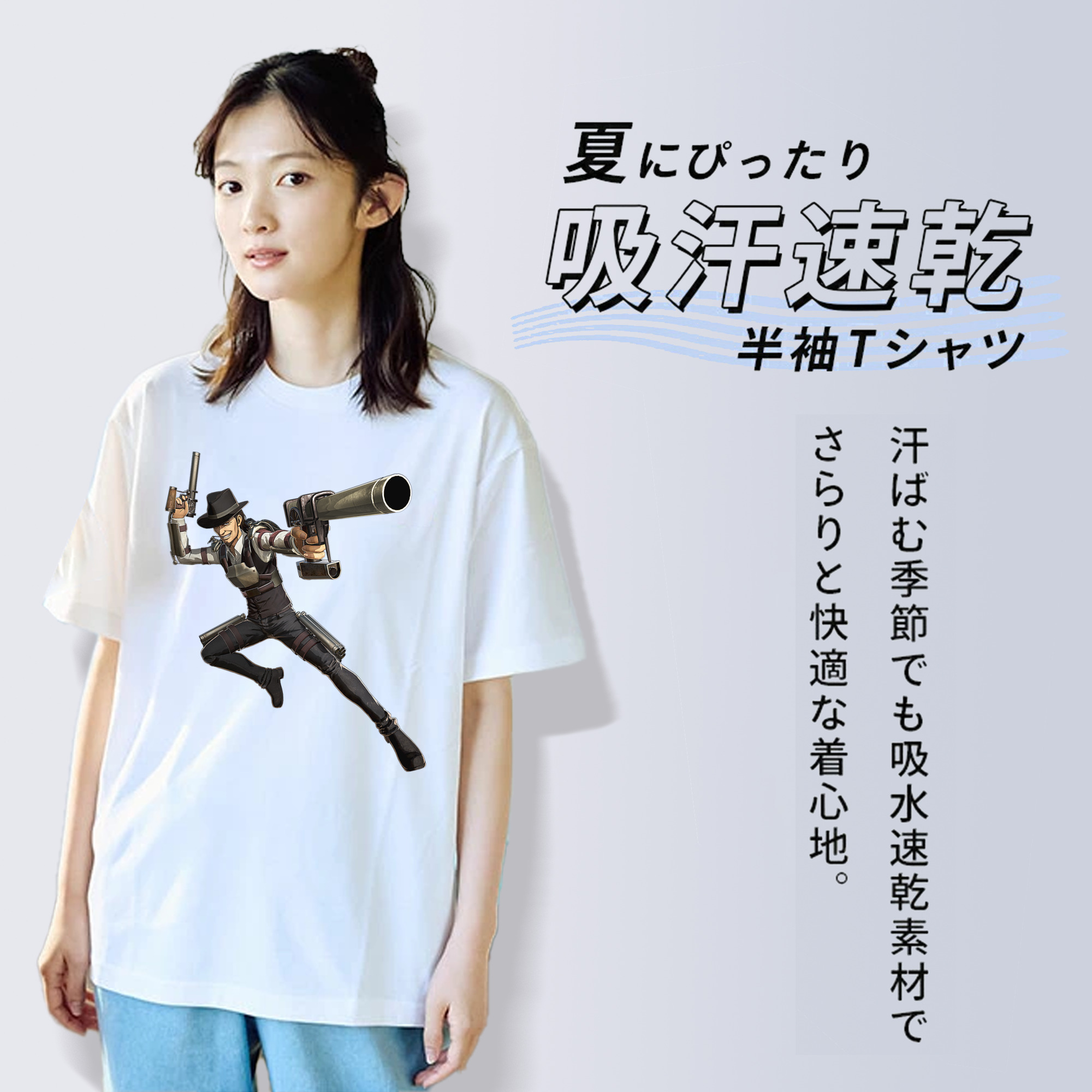 進撃の巨人 Attack on Titan 綿100％半袖Tシャツ（フロントプリント）