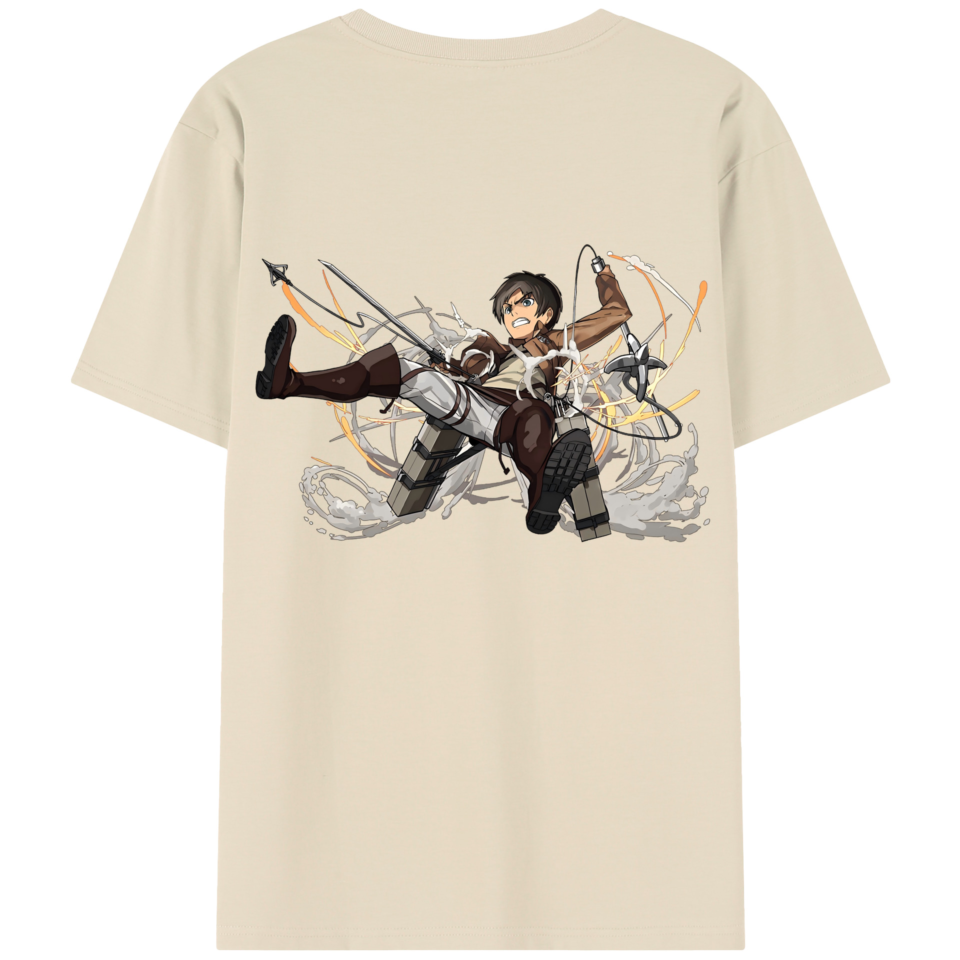 （画像用） 進撃の巨人 エレン･イェーガー Attack on Titan Eren Jäger 綿100％半袖Tシャツ（背面プリント）