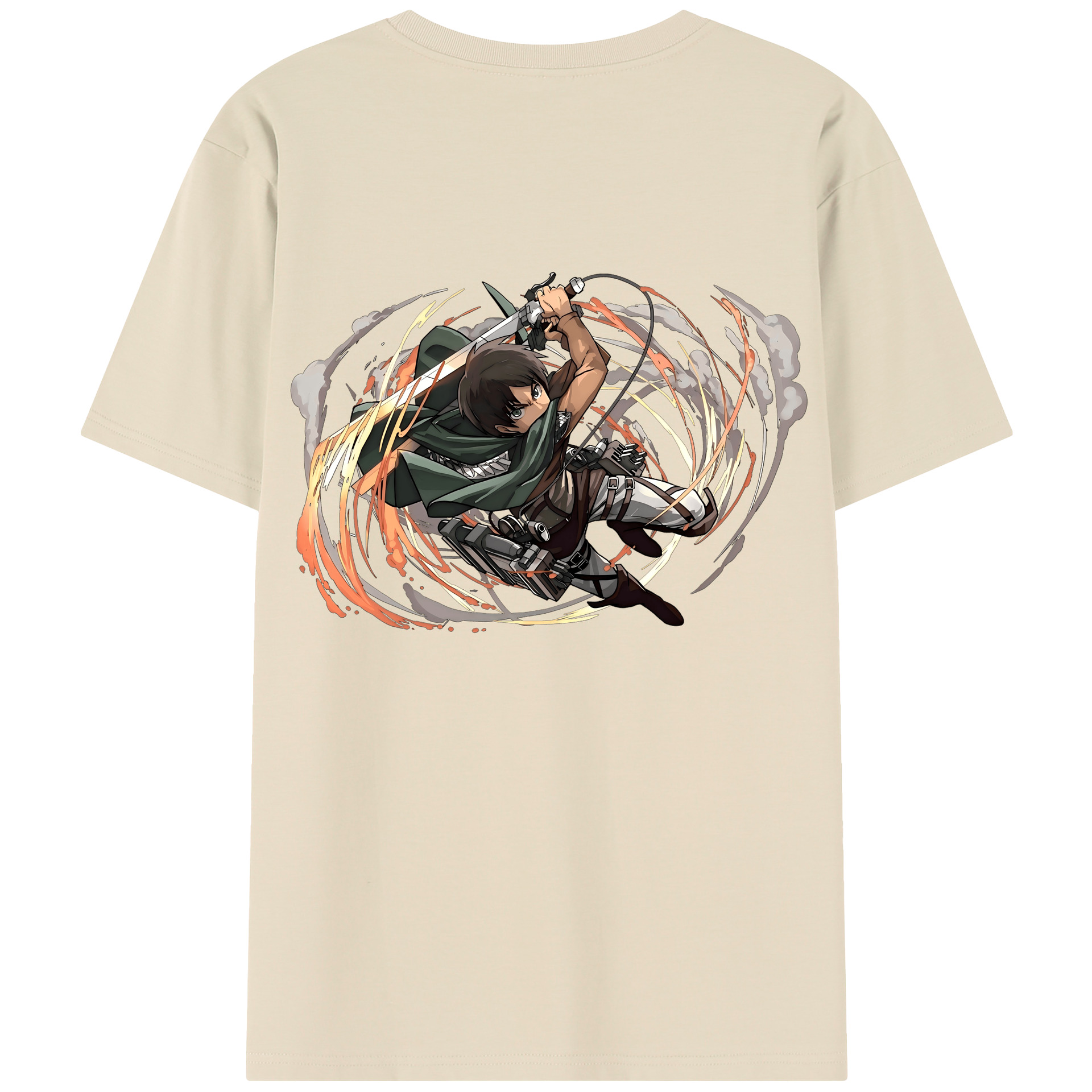 （画像用） 進撃の巨人 エレン･イェーガー Attack on Titan Eren Jäger 綿100％半袖Tシャツ（背面プリント）
