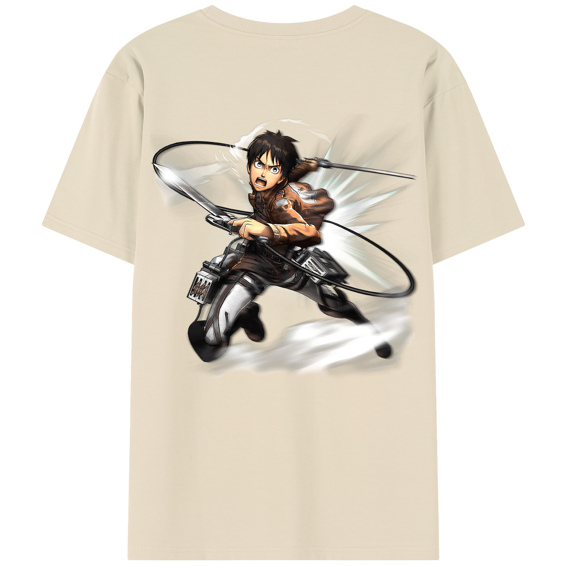 （画像用） 進撃の巨人 エレン･イェーガー Attack on Titan Eren Jäger 綿100％半袖Tシャツ（背面プリント）
