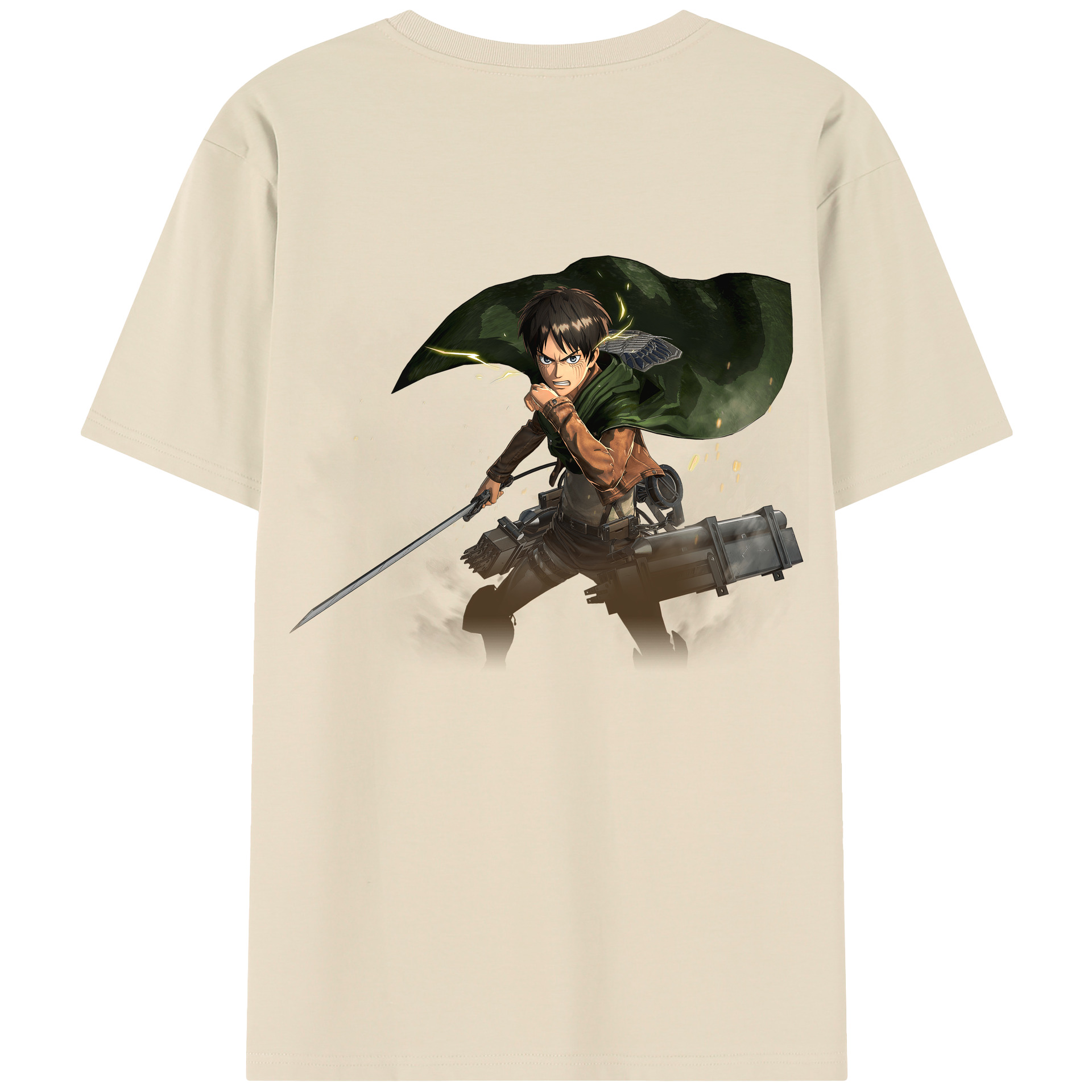 （画像用） 進撃の巨人 エレン･イェーガー Attack on Titan Eren Jäger 綿100％半袖Tシャツ（背面プリント）