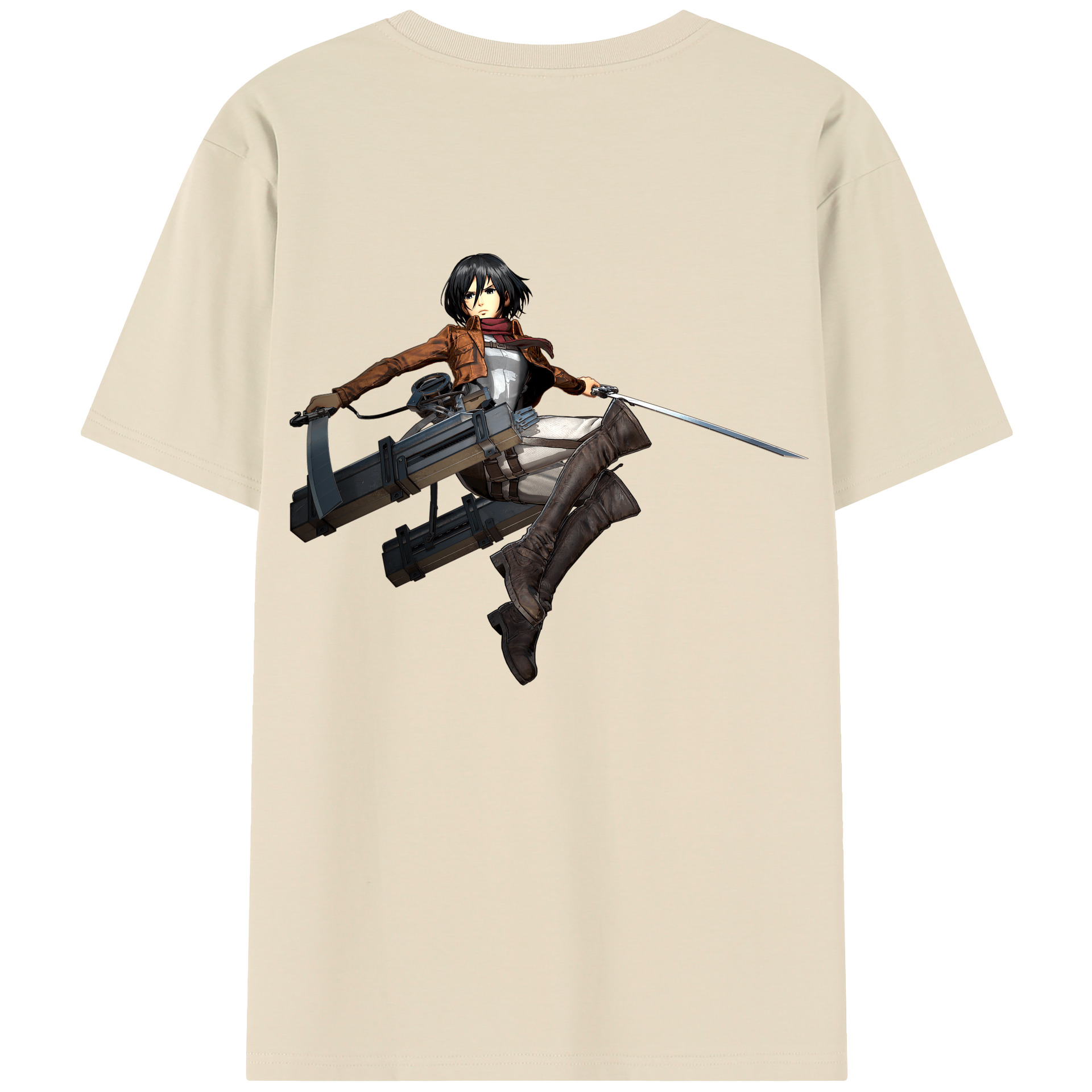 （画像用） 進撃の巨人 ミカサ·アッカーマン Attack on Titan Mikasa Ackerman 綿100％半袖Tシャツ（背面プリント）