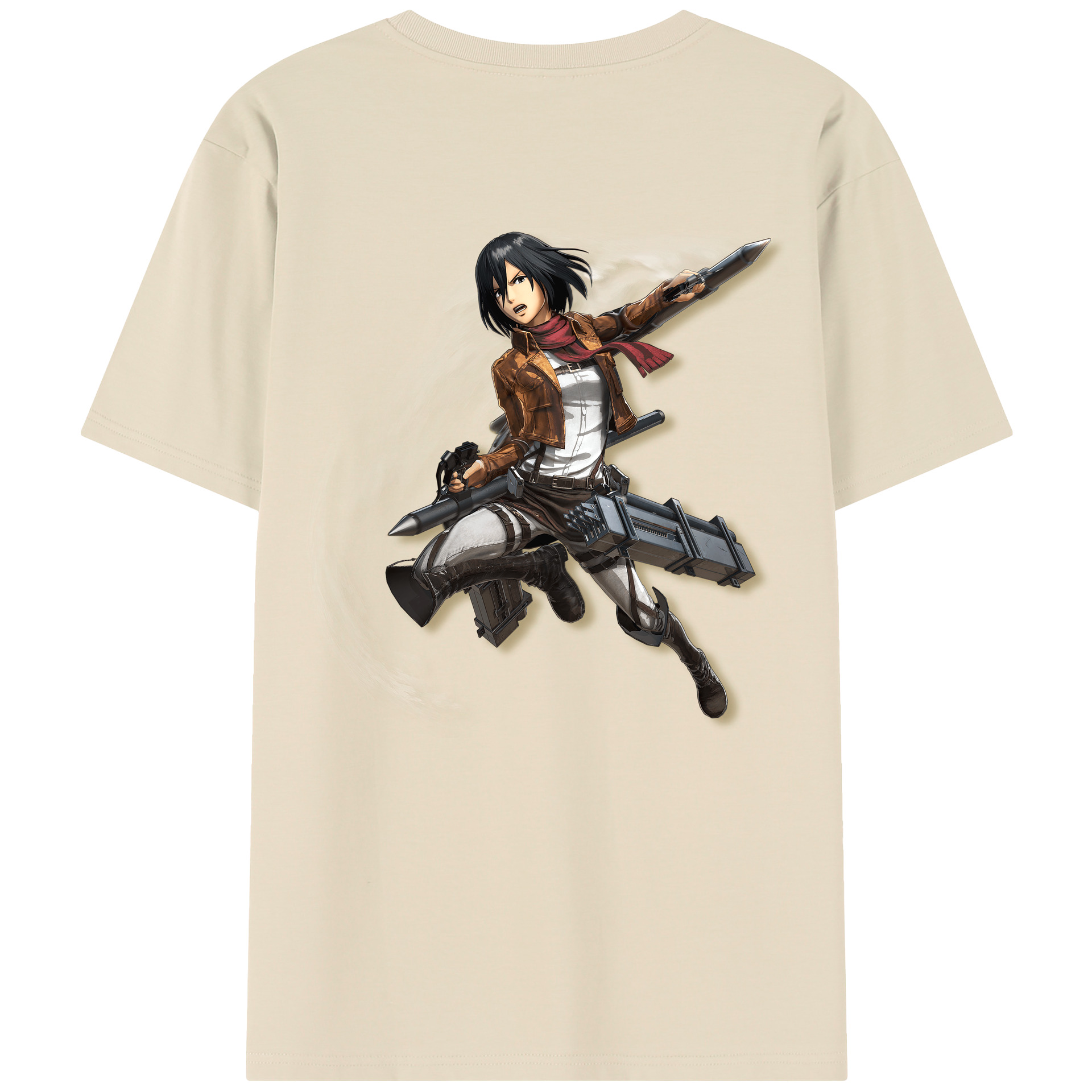 （画像用） 進撃の巨人 ミカサ·アッカーマン Attack on Titan Mikasa Ackerman 綿100％半袖Tシャツ（背面プリント）