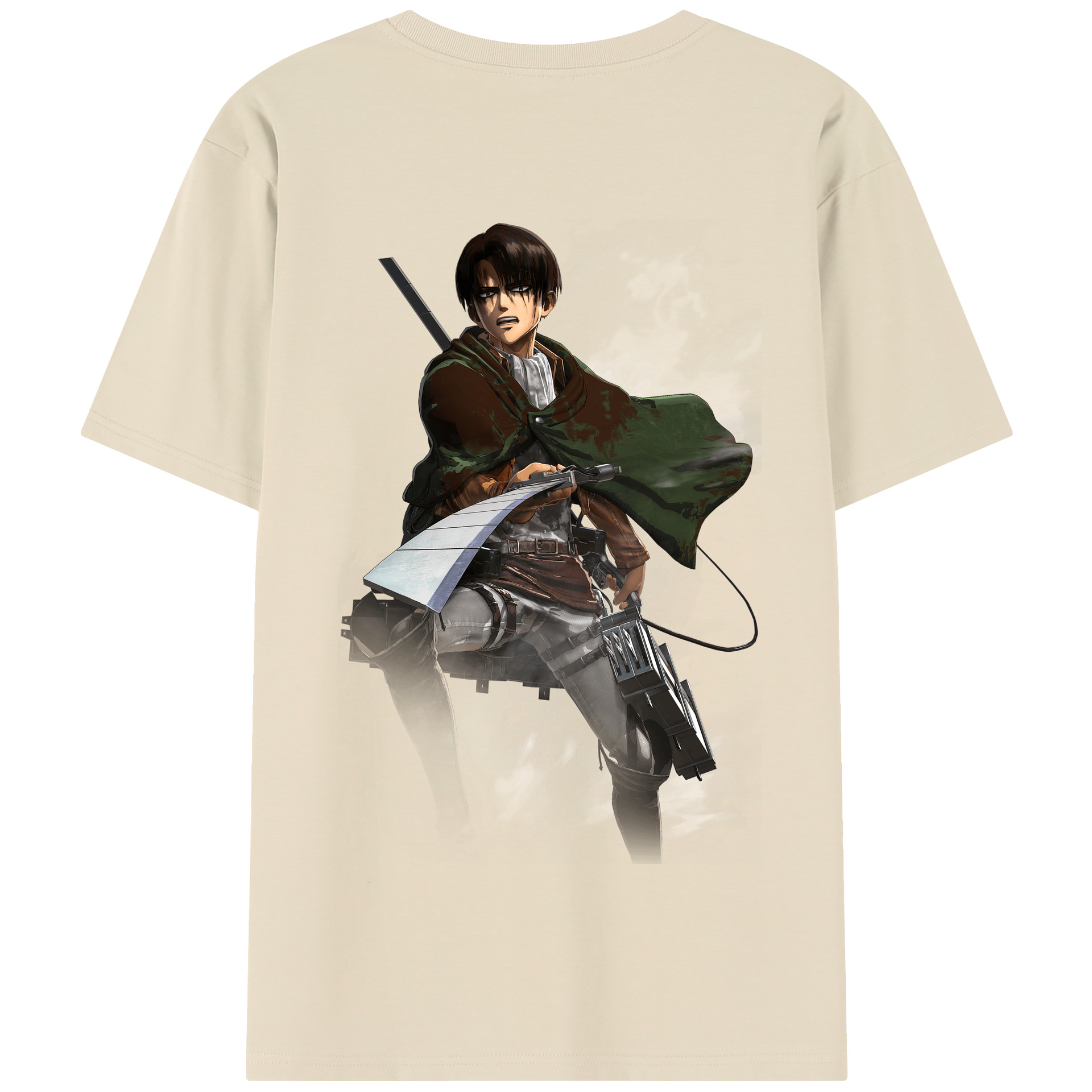 （画像用） 進撃の巨人 リヴァイ·アッカーマン Attack on Titan Levi Ackerman 綿100％半袖Tシャツ（背面プリント）