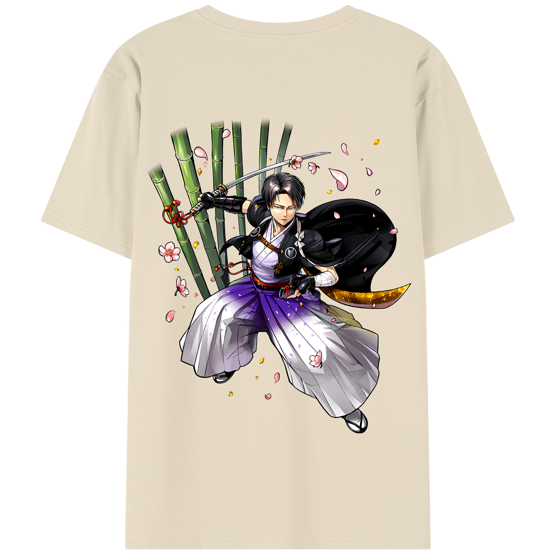 （画像用） 進撃の巨人 リヴァイ·アッカーマン Attack on Titan Levi Ackerman 綿100％半袖Tシャツ（背面プリント）