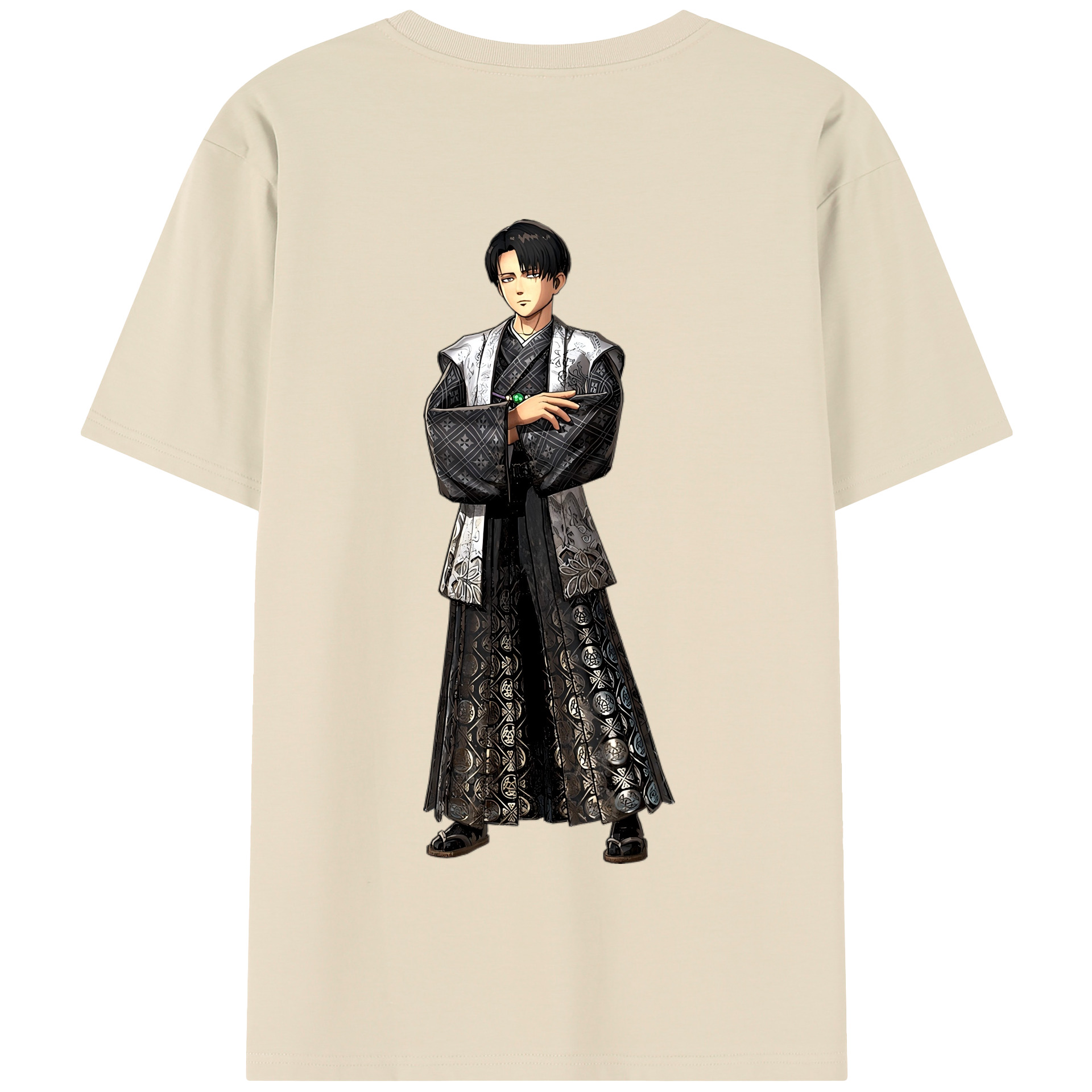 （画像用） 進撃の巨人 リヴァイ·アッカーマン Attack on Titan Levi Ackerman 綿100％半袖Tシャツ（背面プリント）