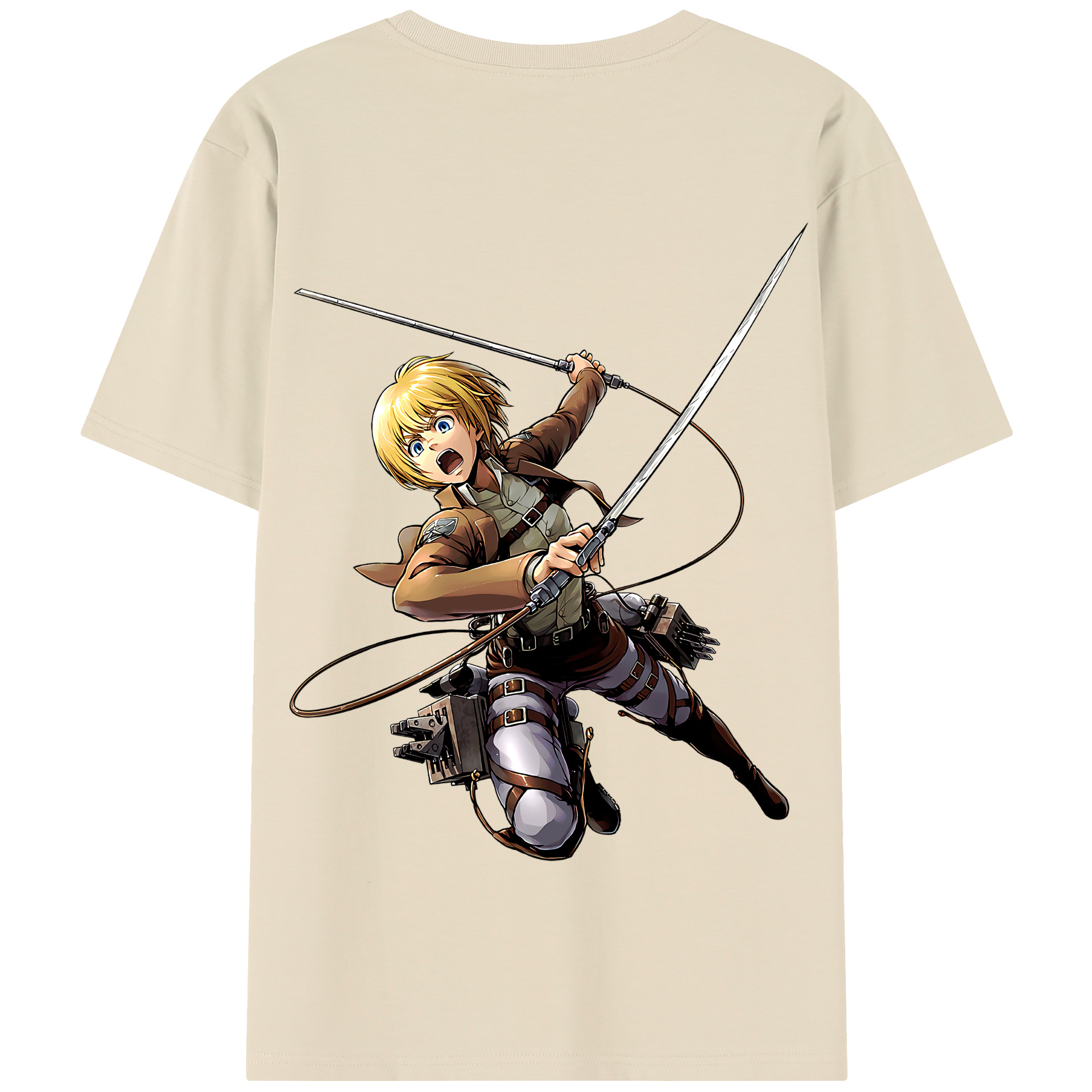 （画像用） 進撃の巨人 アルミン·アルレルト Attack on Titan Armin Arlert 綿100％半袖Tシャツ（背面プリント）