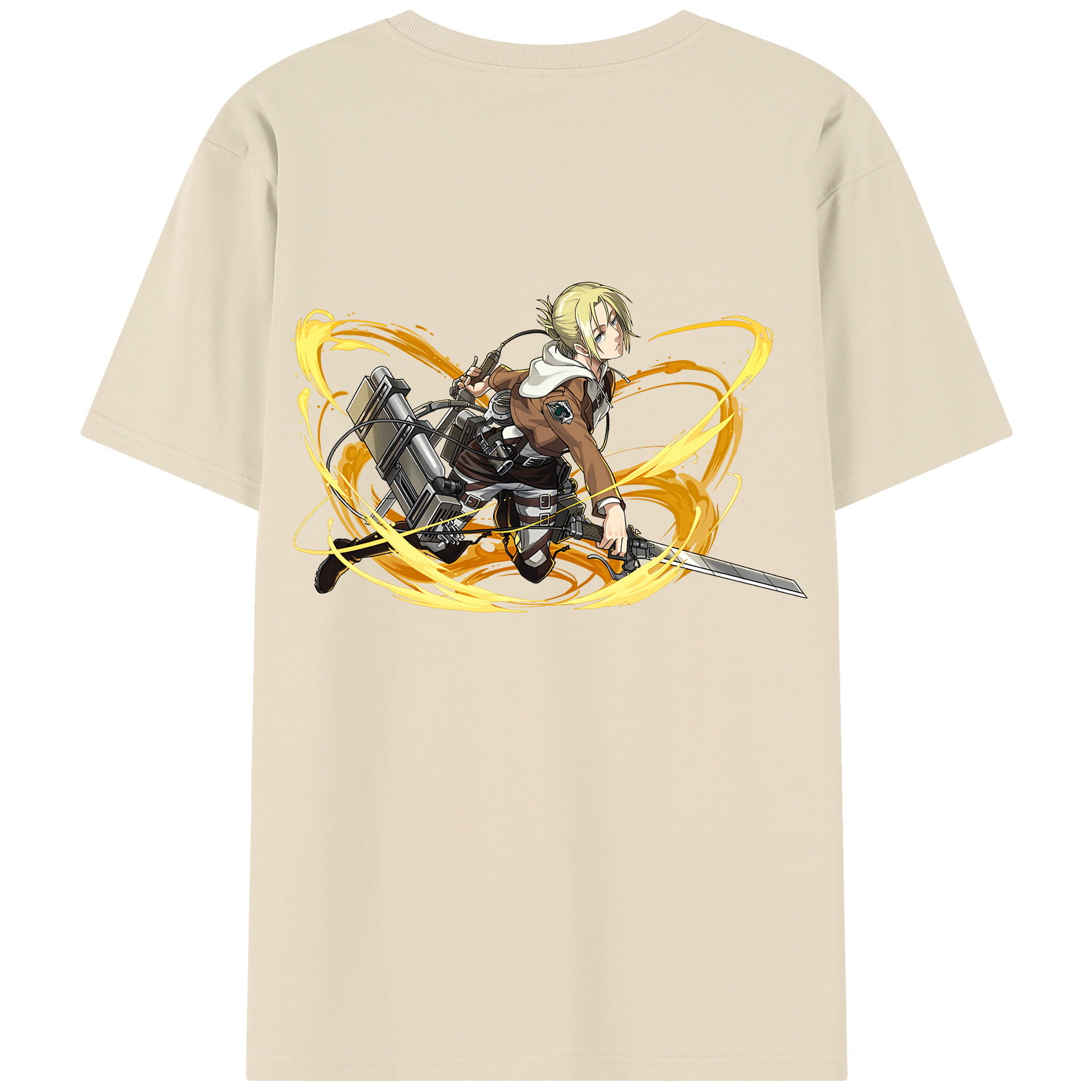 （画像用） 進撃の巨人 アニ・レオンハート Attack on Titan Annie Leonhart 綿100％半袖Tシャツ（背面プリント）