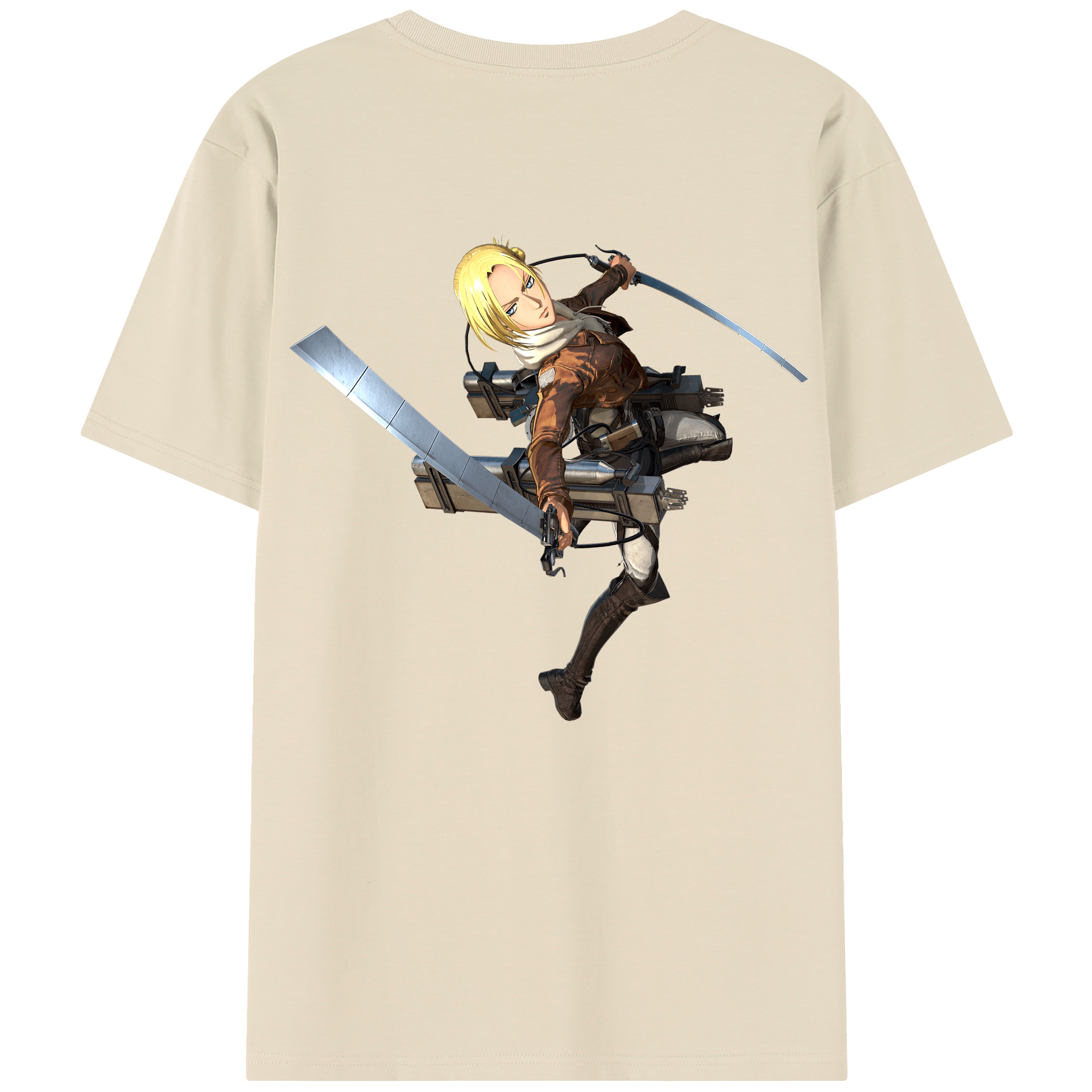 （画像用） 進撃の巨人 アニ・レオンハート Attack on Titan Annie Leonhart 綿100％半袖Tシャツ（背面プリント）