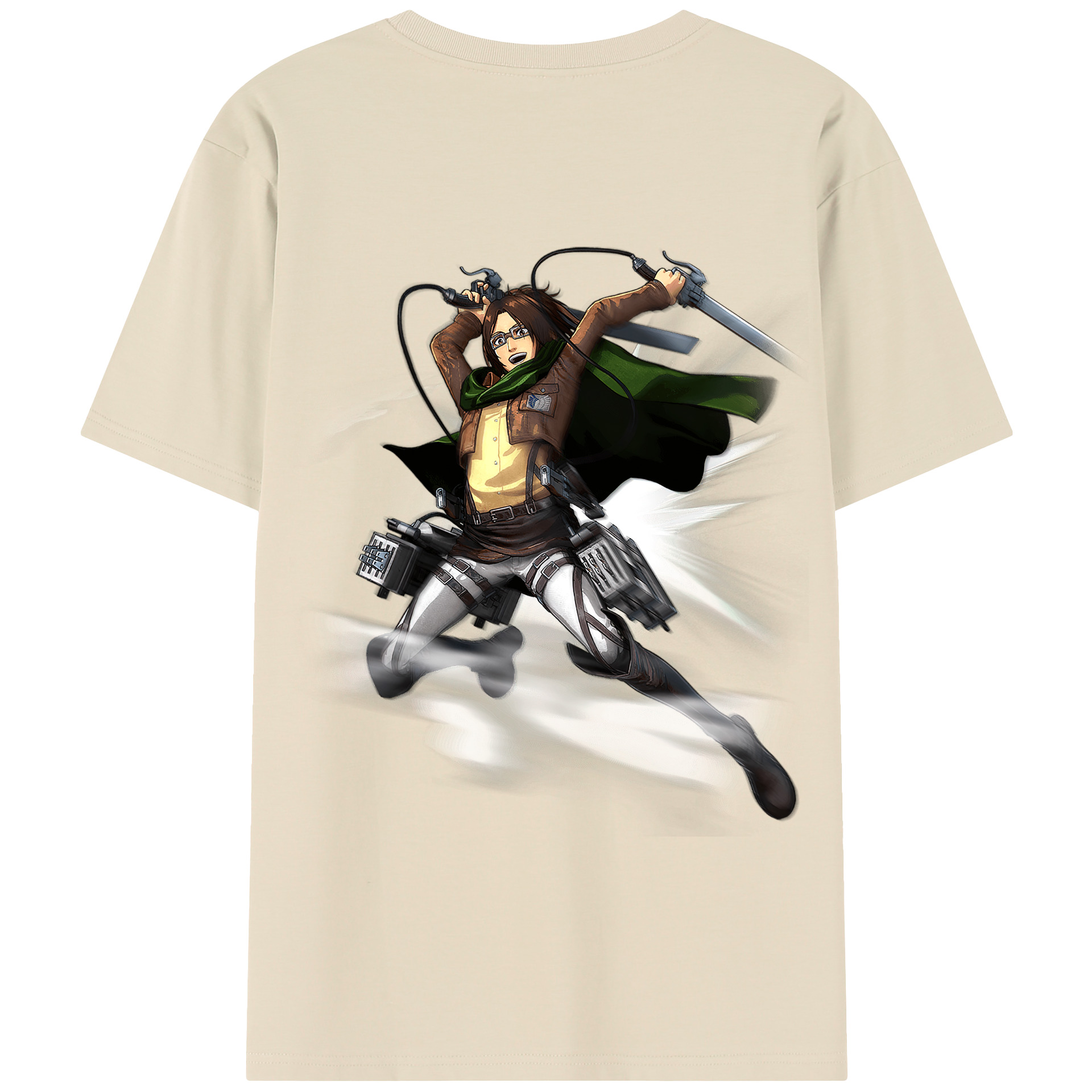 （画像用） 進撃の巨人 ハンジ·ゾエ Attack on Titan Hanji Zoe 綿100％半袖Tシャツ（背面プリント）