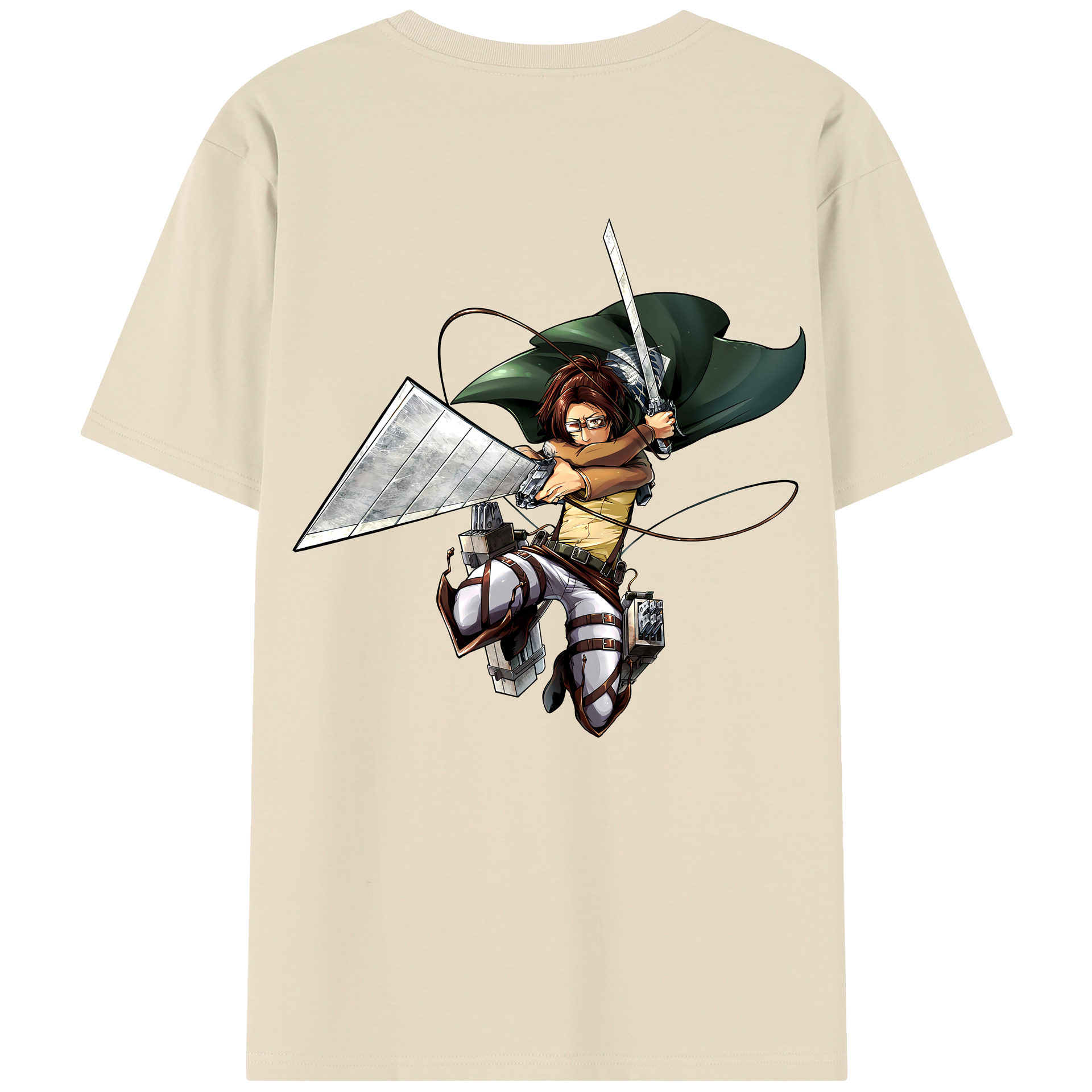 （画像用） 進撃の巨人 ハンジ·ゾエ Attack on Titan Hanji Zoe 綿100％半袖Tシャツ（背面プリント）