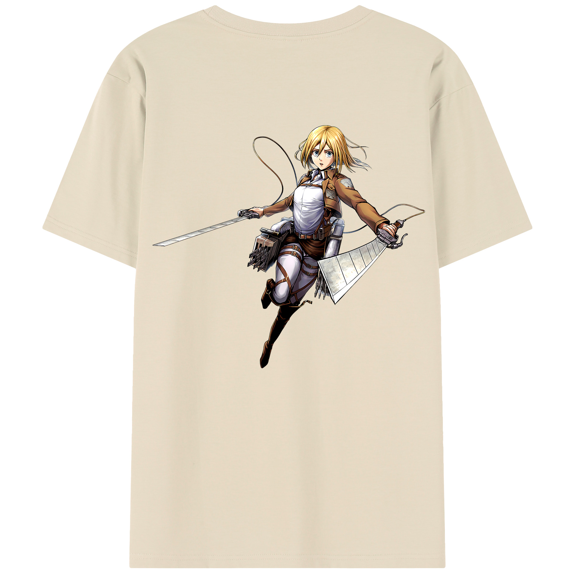 （画像用） 進撃の巨人 クリスタ·レンズ Attack on Titan Christa Lenz 綿100％半袖Tシャツ（背面プリント）