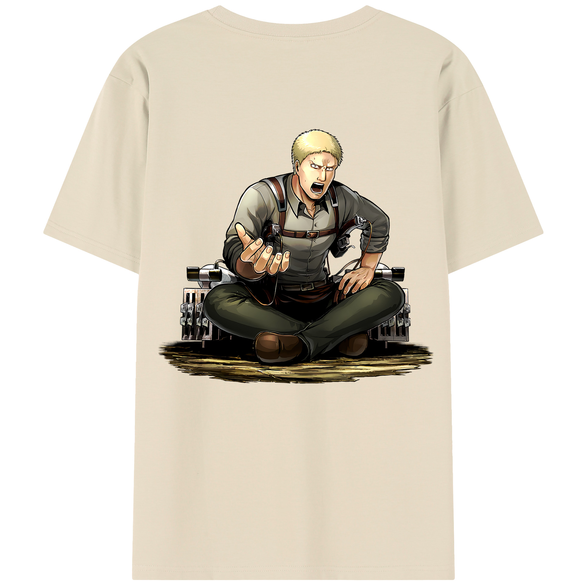 （画像用） 進撃の巨人 ライナー・ブラウン Attack on Titan Reiner Braun 綿100％半袖Tシャツ（背面プリント）