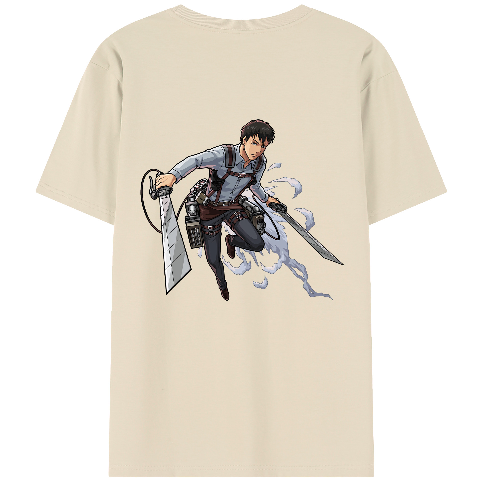（画像用） 進撃の巨人 ベルトルト・フーバー Attack on Titan Bertholdt Hoover 綿100％半袖Tシャツ（背面プリント）