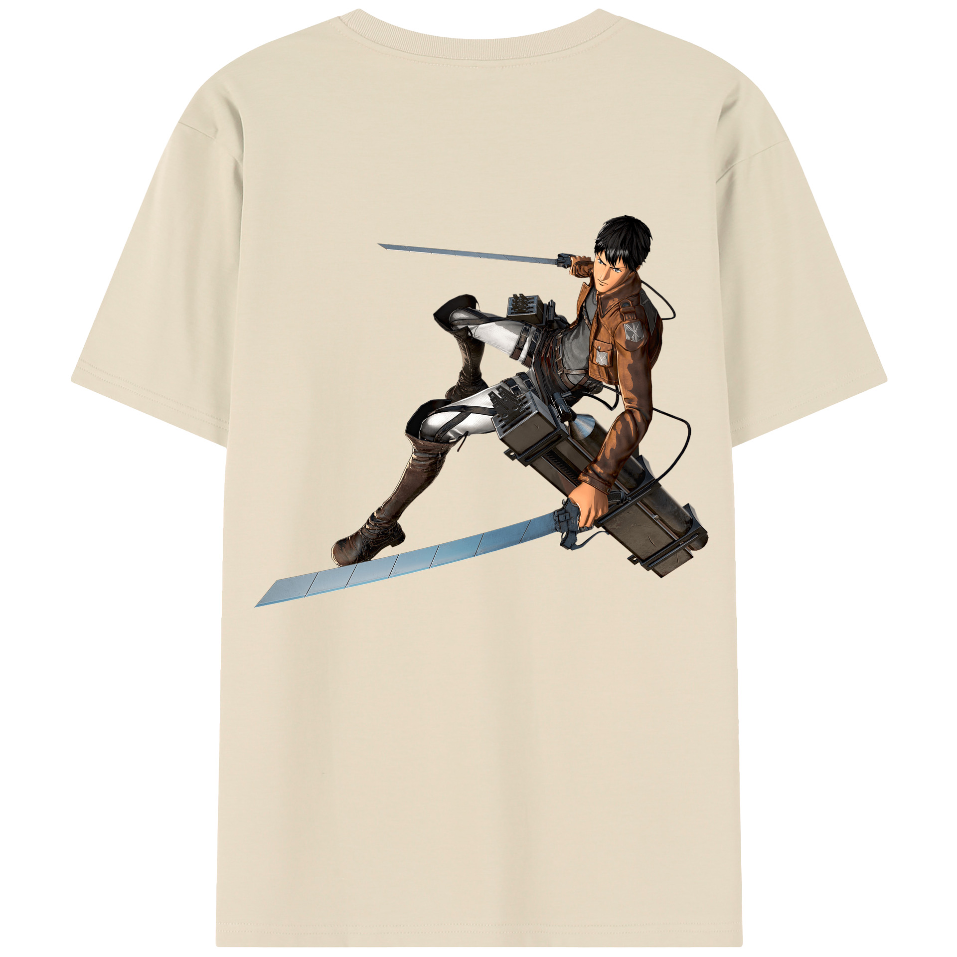 （画像用） 進撃の巨人 ベルトルト・フーバー Attack on Titan Bertholdt Hoover 綿100％半袖Tシャツ（背面プリント）