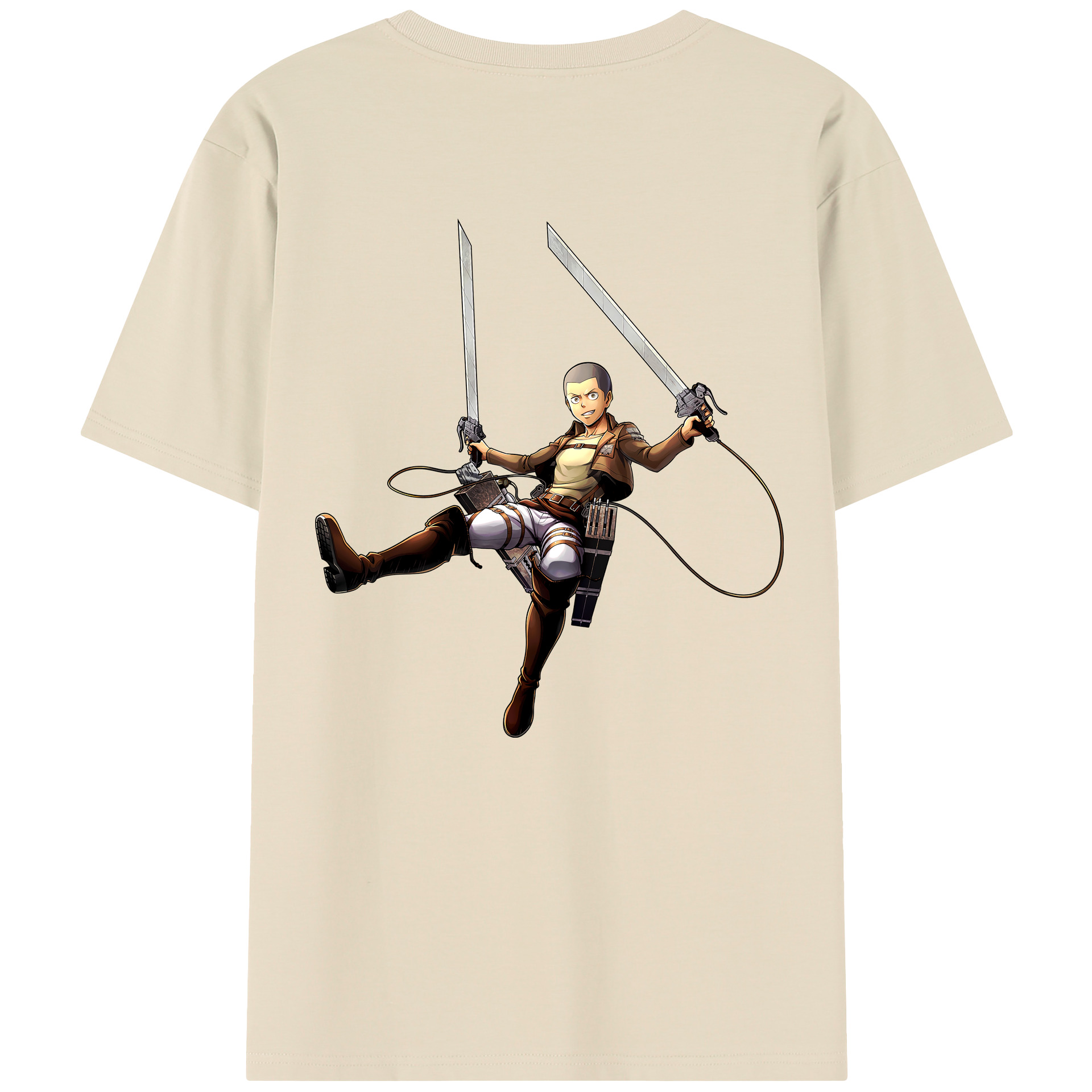 （画像用） 進撃の巨人 コニー·スプリンガー Attack on Titan Connie Springer 綿100％半袖Tシャツ（背面プリント）