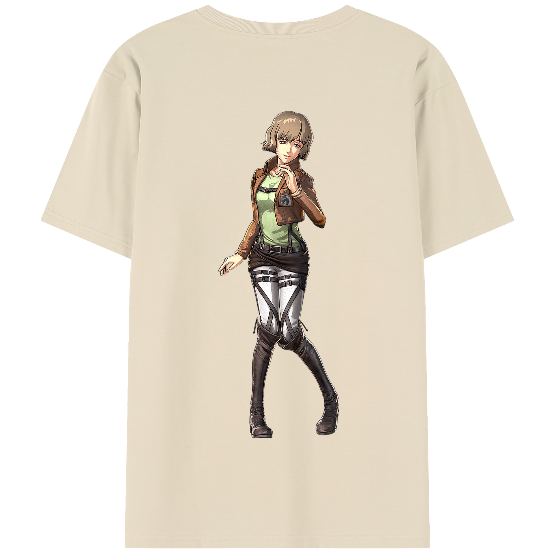 （画像用） 進撃の巨人 ヒツチ Attack on Titan Hitch 綿100％半袖Tシャツ（背面プリント）