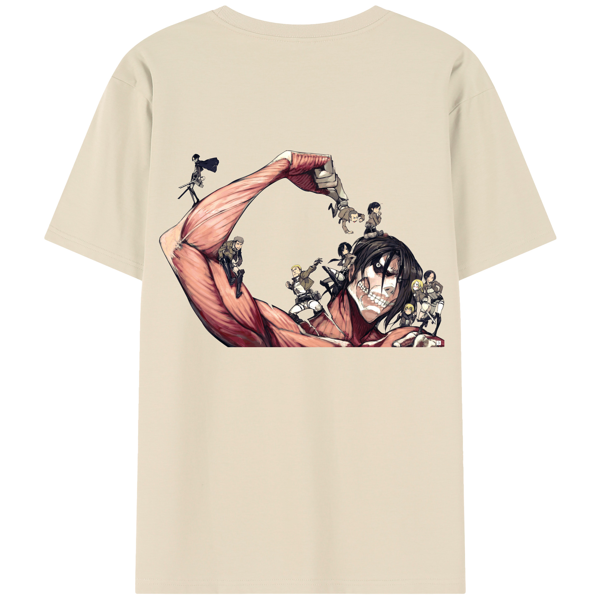 （画像用） 進撃の巨人 Attack on Titan 綿100％半袖Tシャツ（背面プリント）