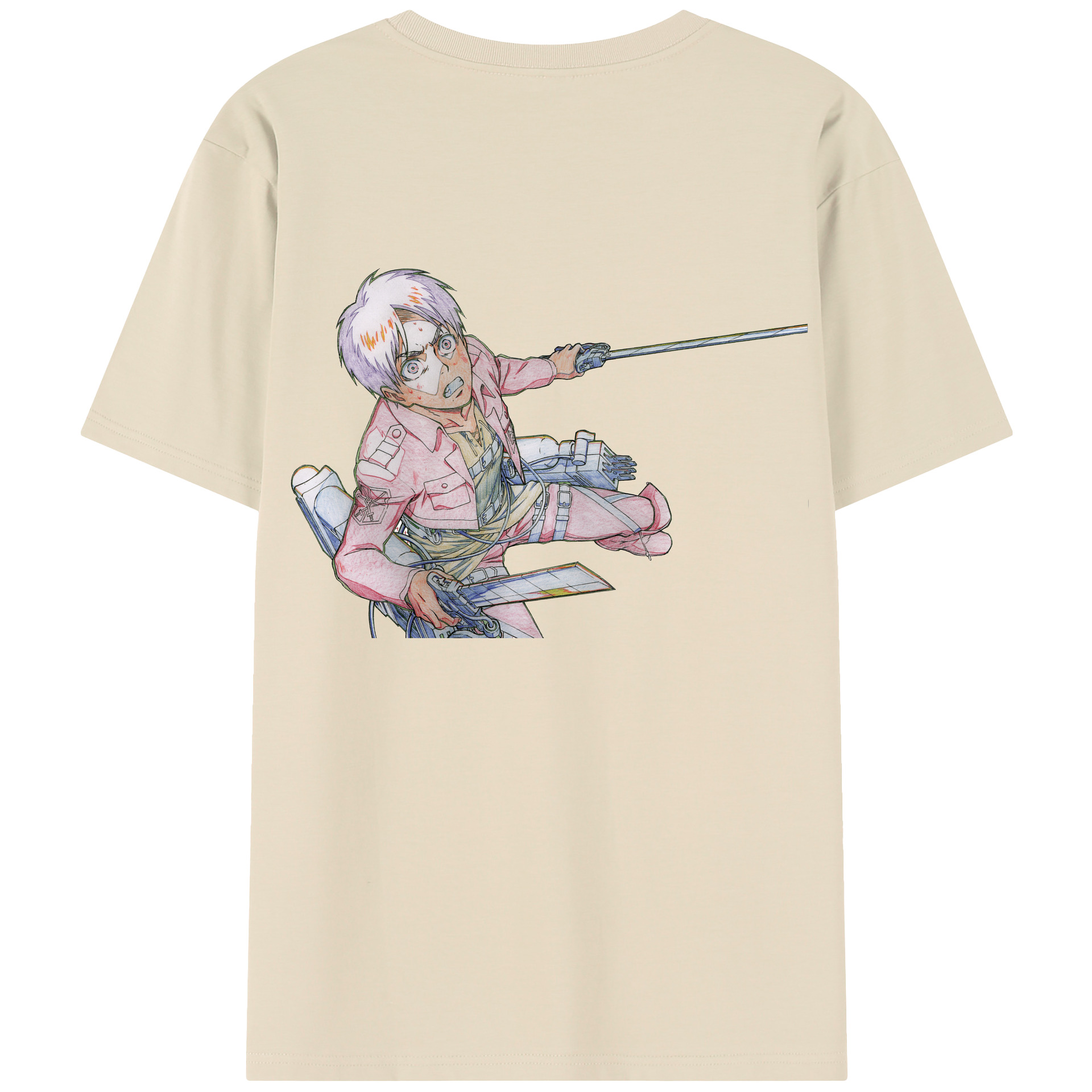 （画像用） 進撃の巨人 エレン･イェーガー Attack on Titan Eren Jäger 綿100％半袖Tシャツ（背面プリント）