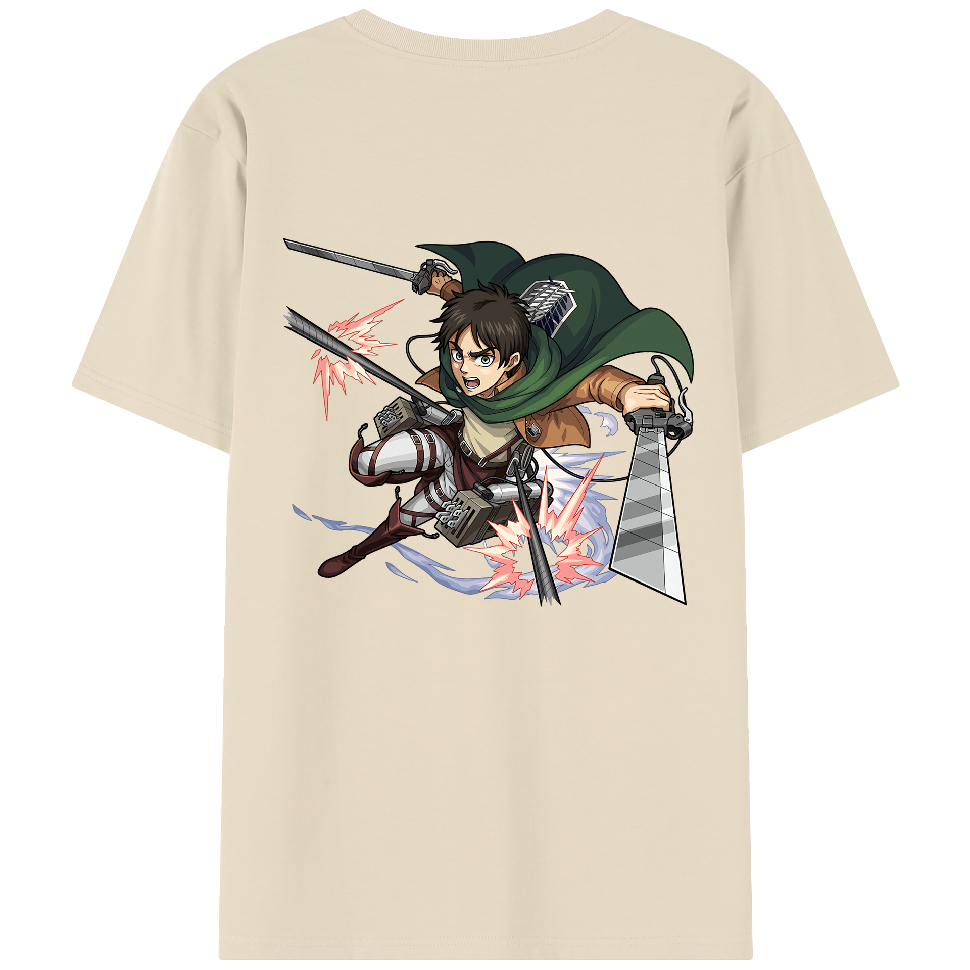 （画像用） 進撃の巨人 エレン･イェーガー Attack on Titan Eren Jäger 綿100％半袖Tシャツ（背面プリント）
