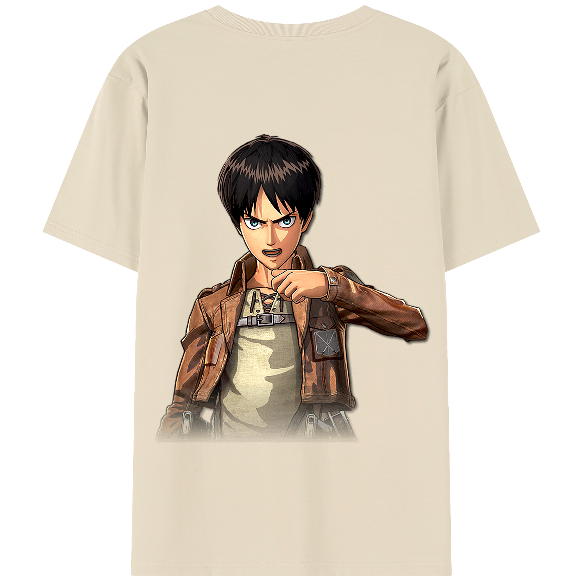 （画像用） 進撃の巨人 エレン･イェーガー Attack on Titan Eren Jäger 綿100％半袖Tシャツ（背面プリント）