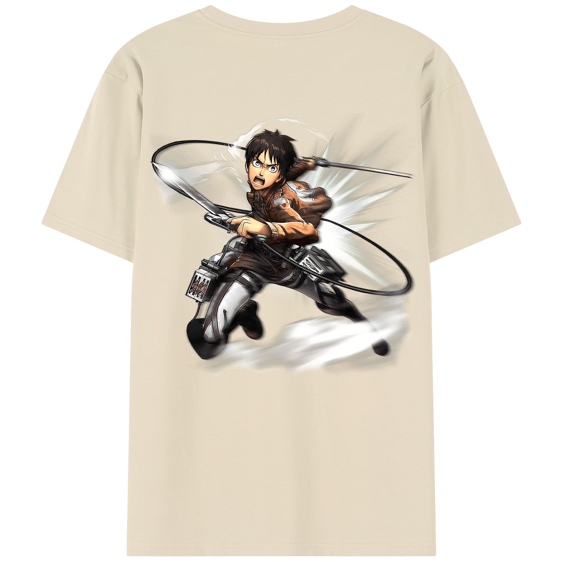 （画像用） 進撃の巨人 エレン･イェーガー Attack on Titan Eren Jäger 綿100％半袖Tシャツ（背面プリント）