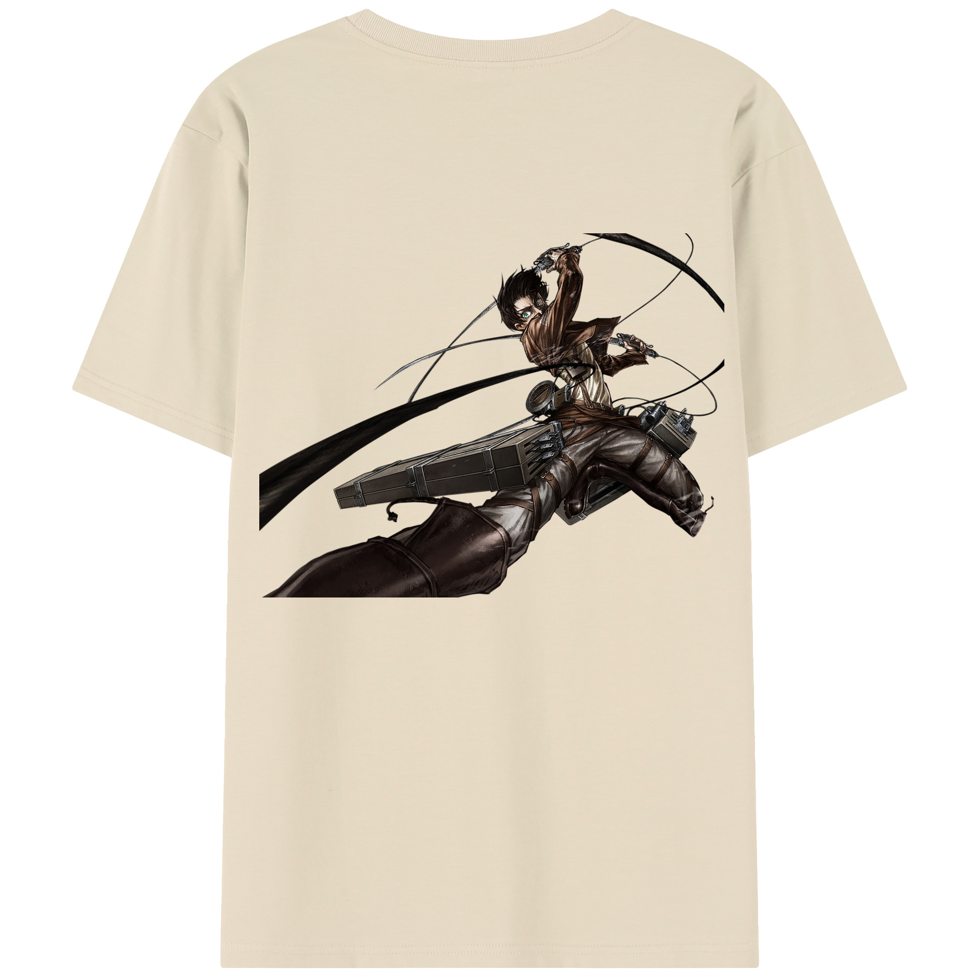 （画像用） 進撃の巨人 エレン･イェーガー Attack on Titan Eren Jäger 綿100％半袖Tシャツ（背面プリント）