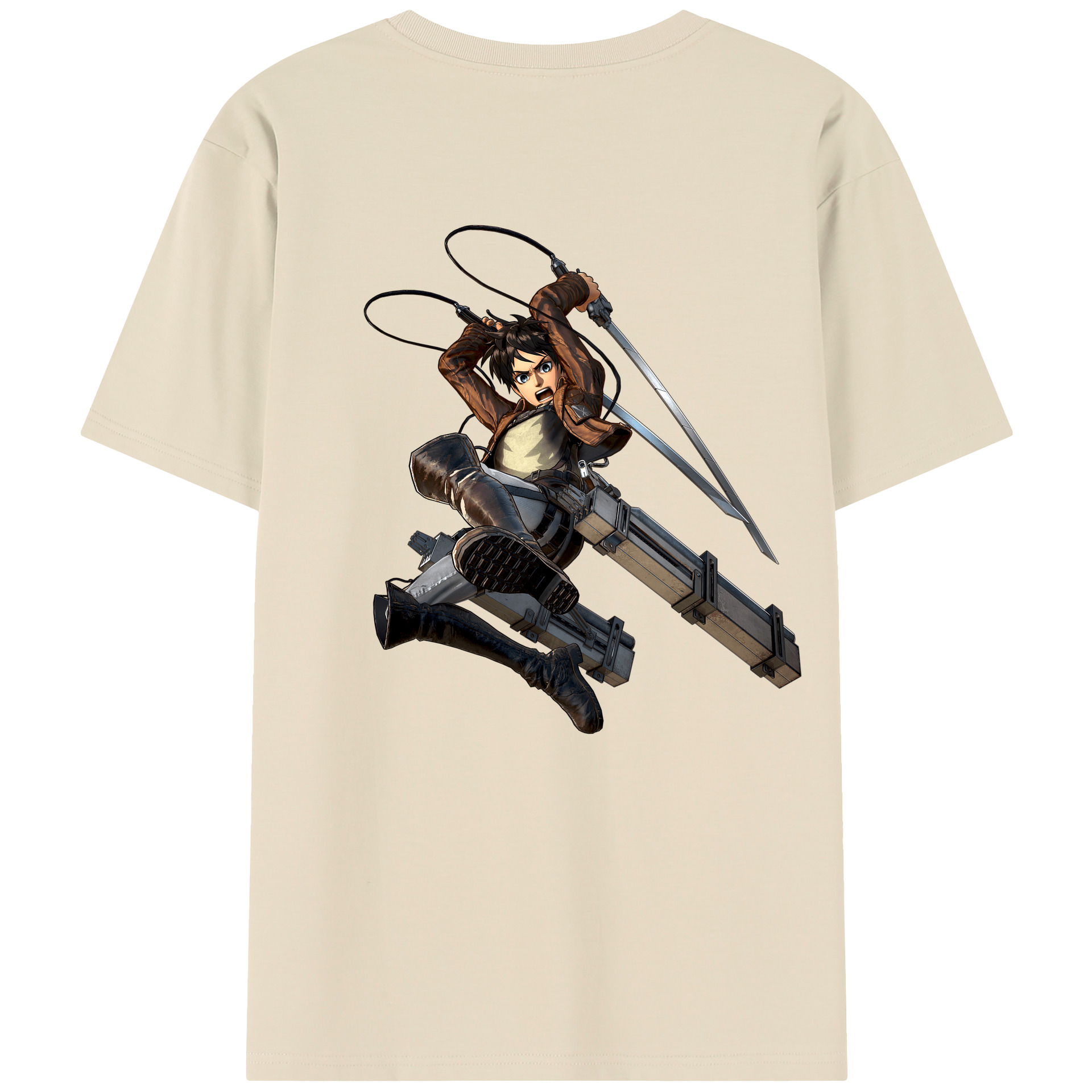 （画像用） 進撃の巨人 エレン･イェーガー Attack on Titan Eren Jäger 綿100％半袖Tシャツ（背面プリント）