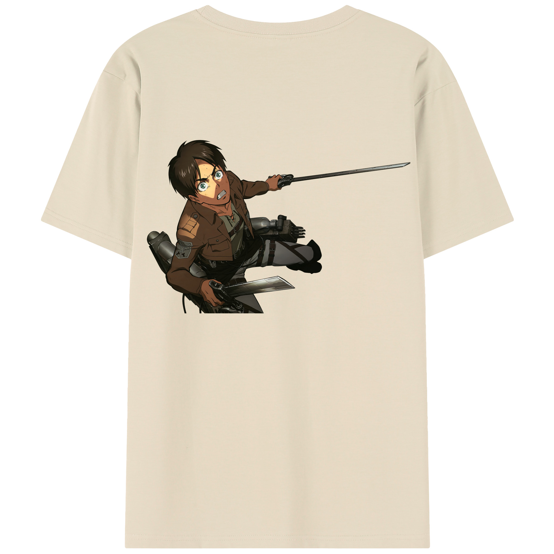 （画像用） 進撃の巨人 エレン･イェーガー Attack on Titan Eren Jäger 綿100％半袖Tシャツ（背面プリント）